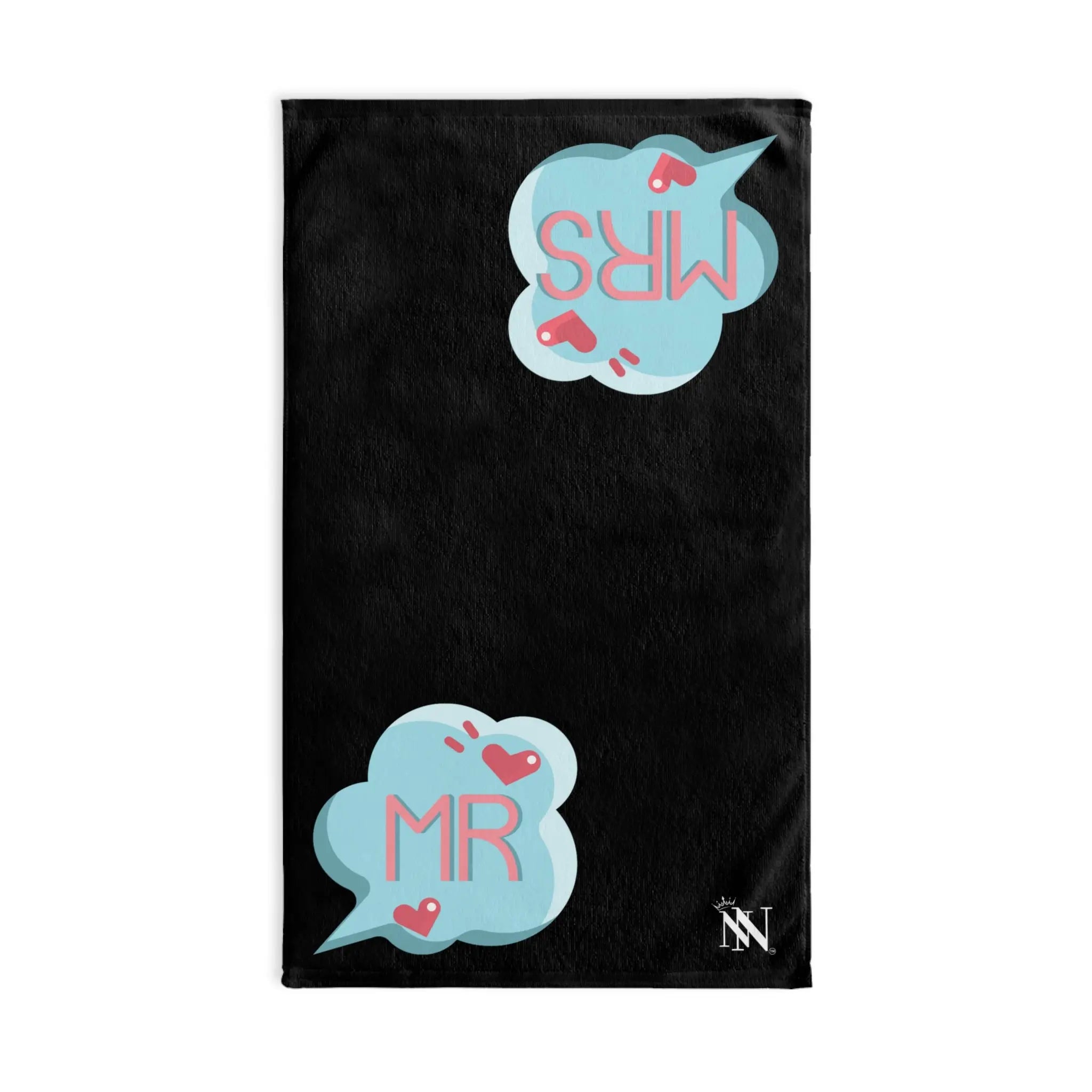 Mr Mrs Colored Caption Black | Mix & Match Original Fun-Flirty Lovers’ Towels
