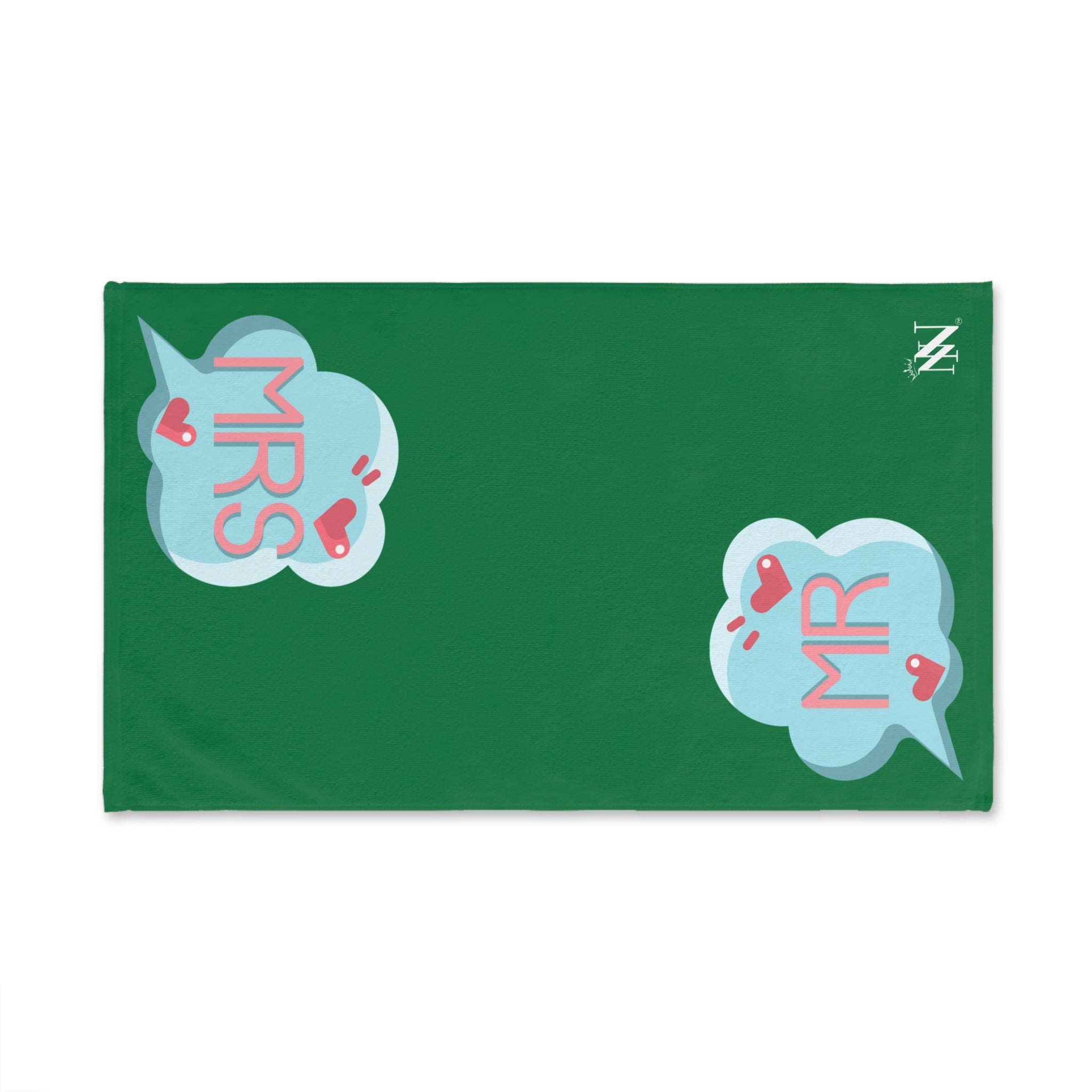 Mr Mrs Colored Caption Green | Mix & Match Original Fun-Flirty Lovers’ Towels