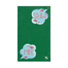 Mr Mrs Colored Caption Green | Mix & Match Original Fun-Flirty Lovers’ Towels
