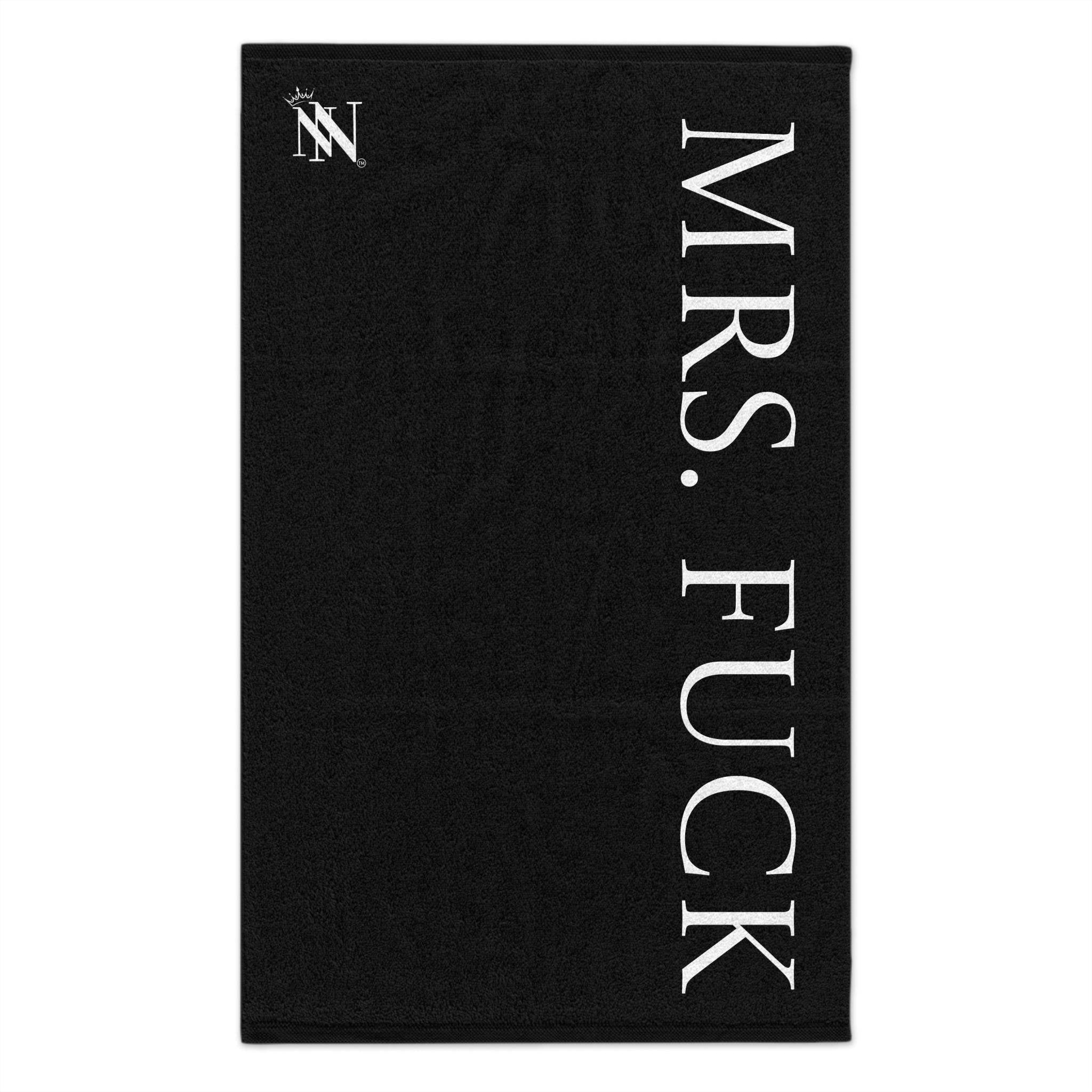 Mrs. Fuck Black Mix & Match Soft Sex Towels | Flirty Lovers’ Gifts