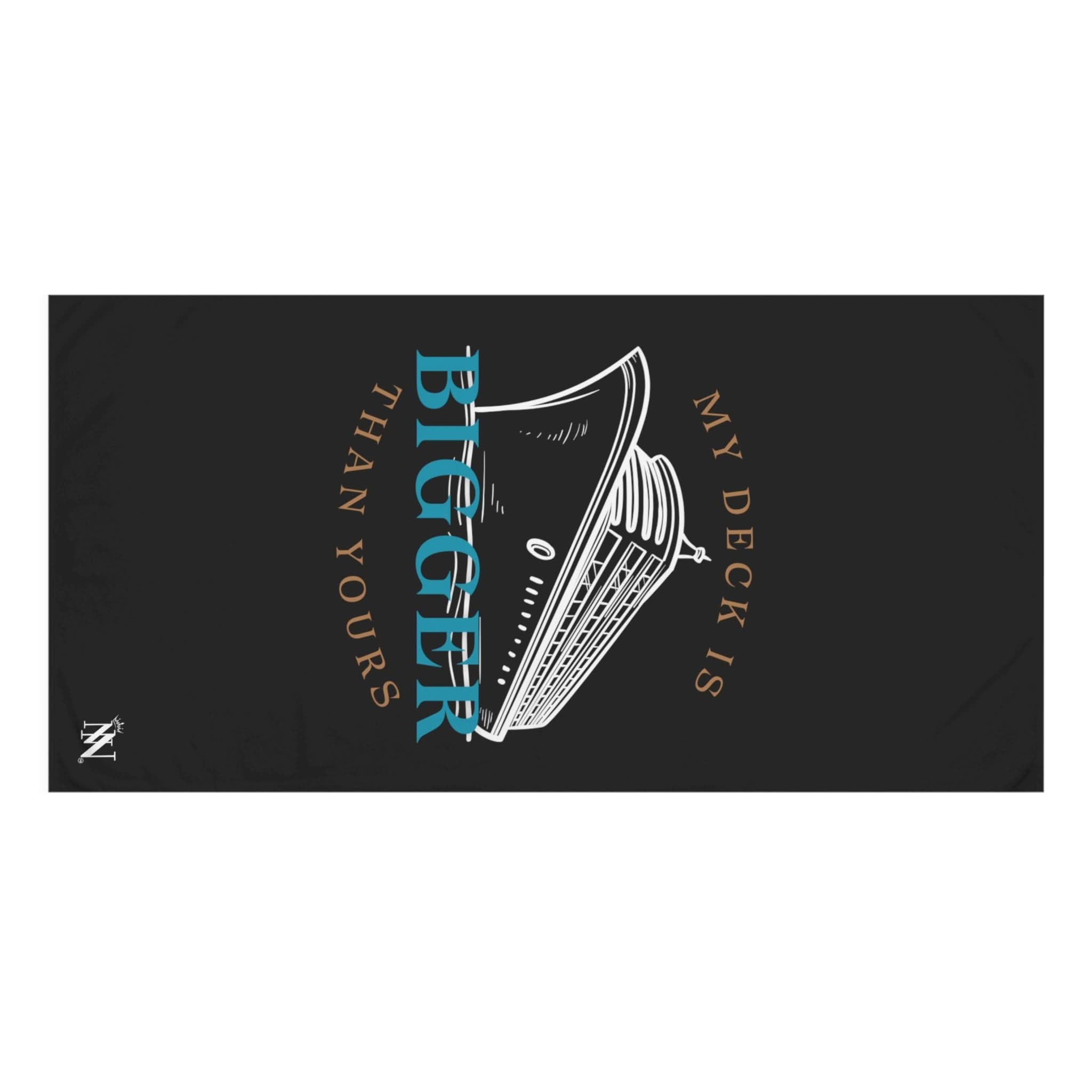 My Deck is Bigger than Yours Black Cum Towel