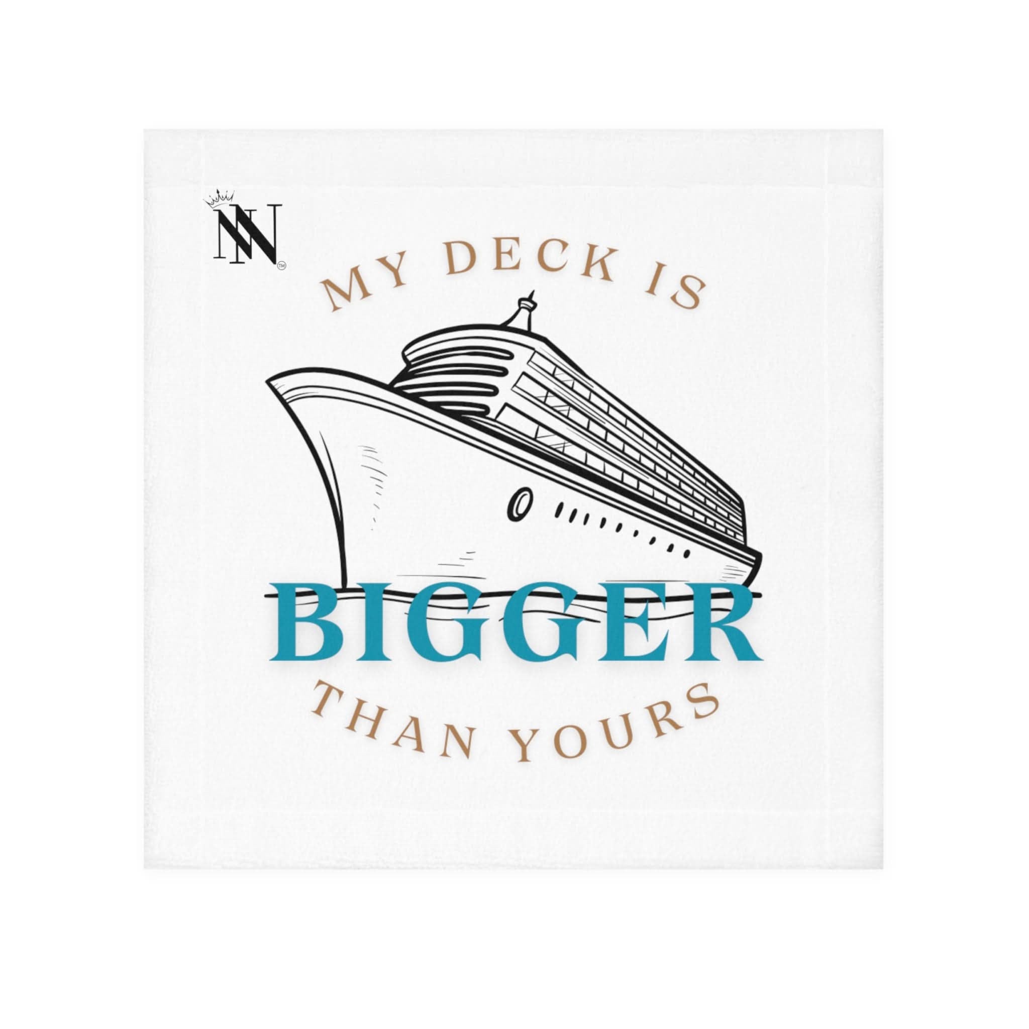 My Deck is Bigger than Yours White | Mix & Match Lils’ Fun-Flirty Lovers’ Towels