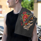 My Love Traditional Tattoo Dark Grey | Mix & Match Soft Fun-Flirty Lovers’ Towels