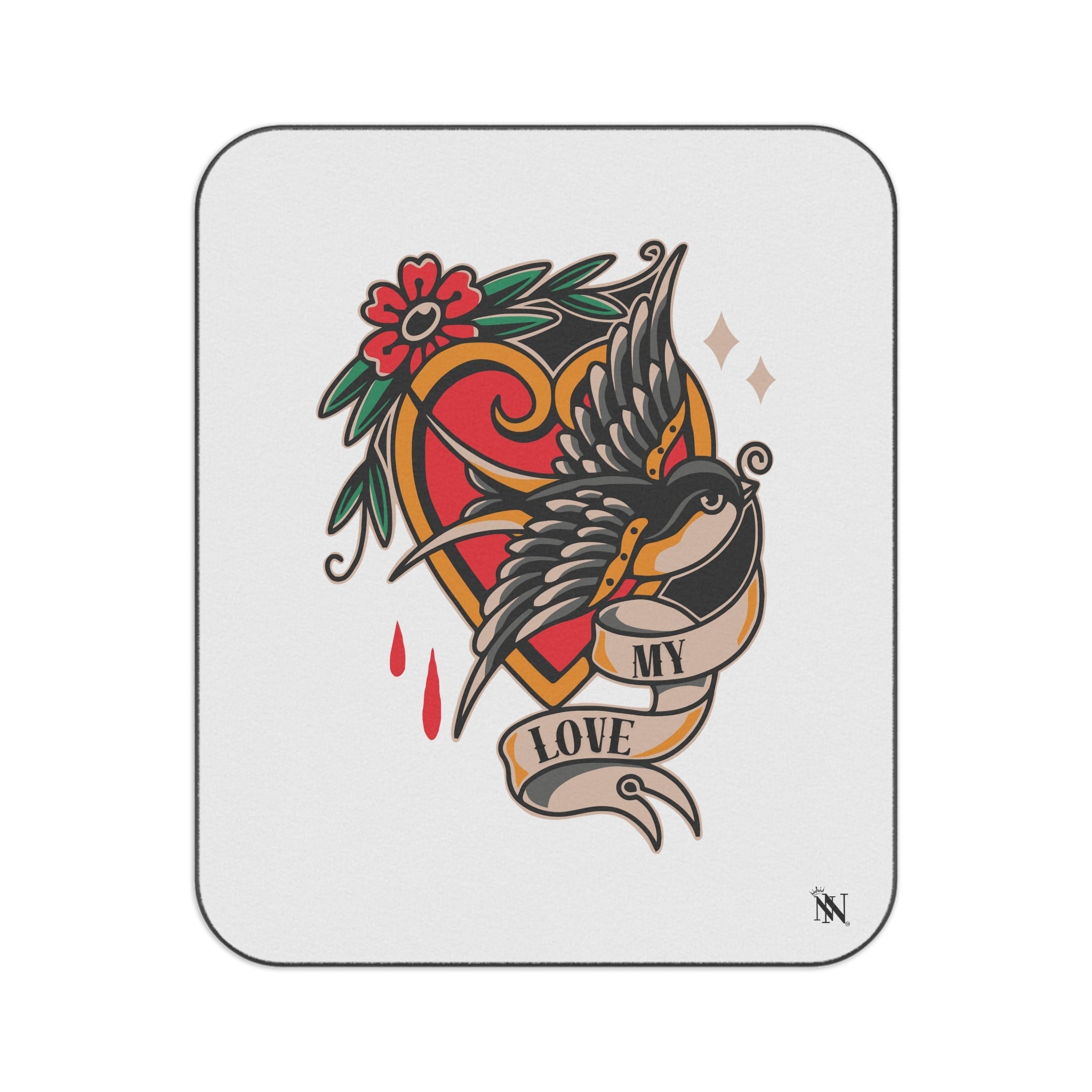 My Love Traditional Tattoo | Mix Match Fun-Flirty Lovers’ Water-Resistant Blankets