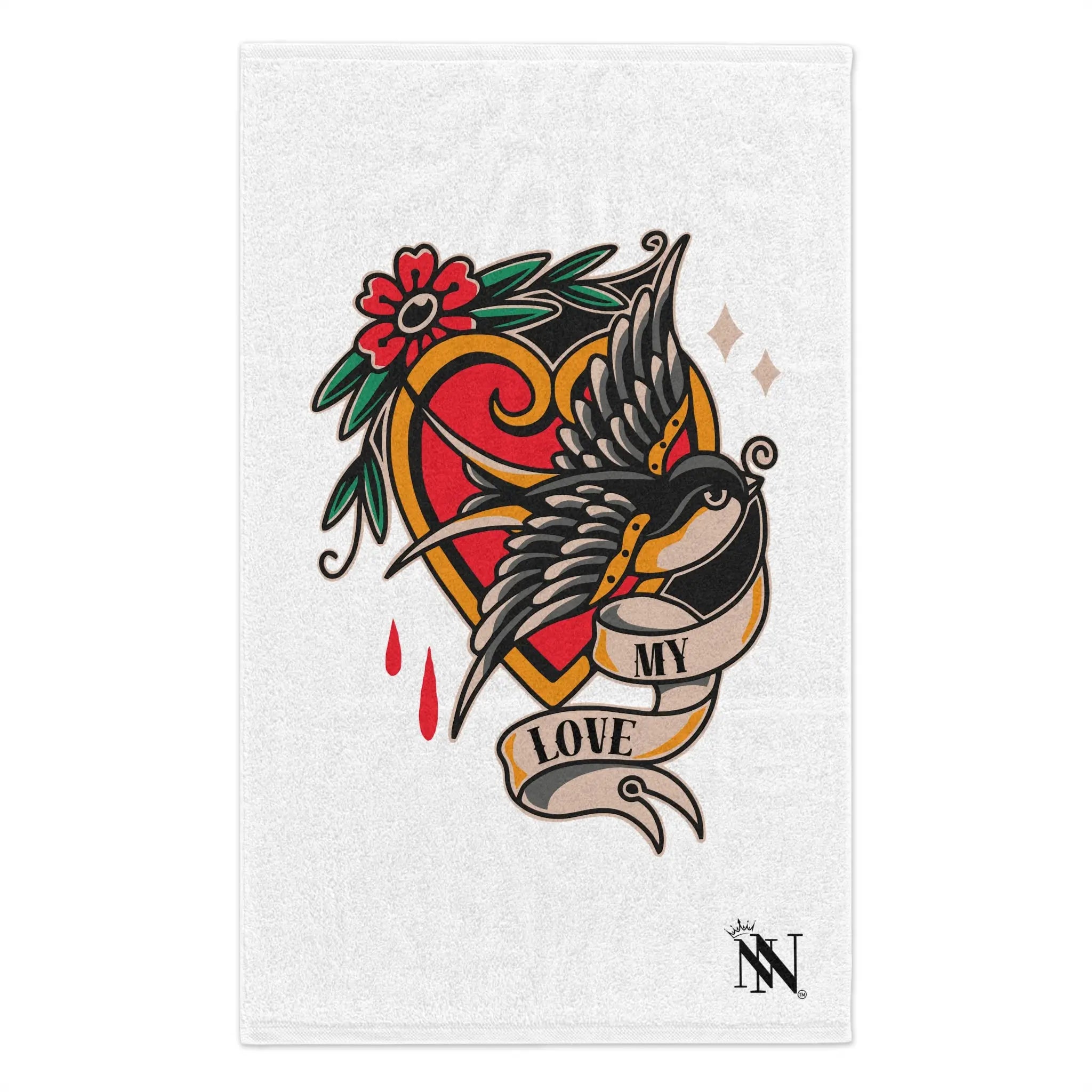 My Love Traditional Tattoo | Mix & Match Soft Fun-Flirty Lovers’ Towels