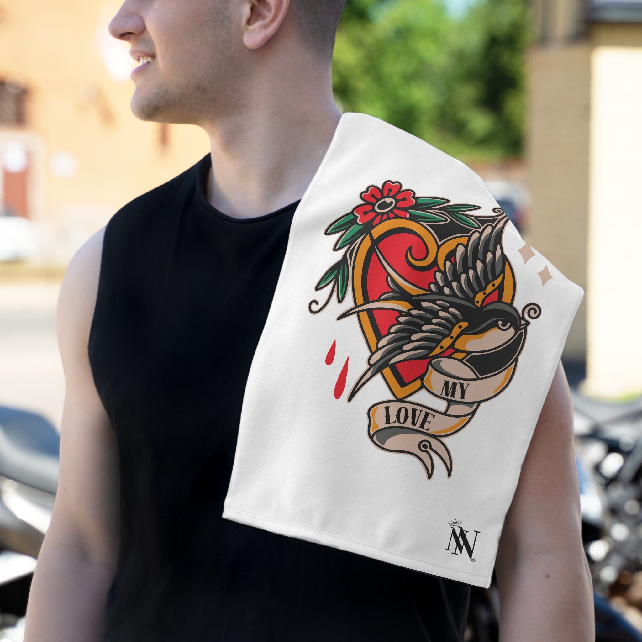 My Love Traditional Tattoo | Mix & Match Soft Fun-Flirty Lovers’ Towels