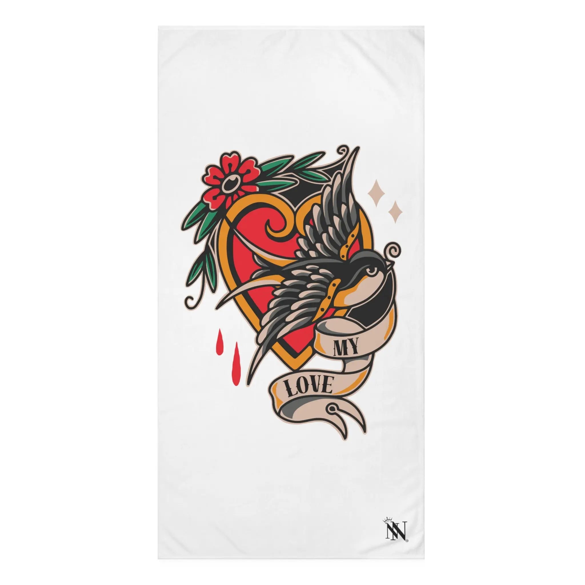 My Love Traditional Tattoo | Mix & Match XL Fun-Flirty Lovers’ Towels