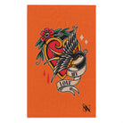 My Love Traditional Tattoo Orange | Mix & Match Soft Fun-Flirty Lovers’ Towels