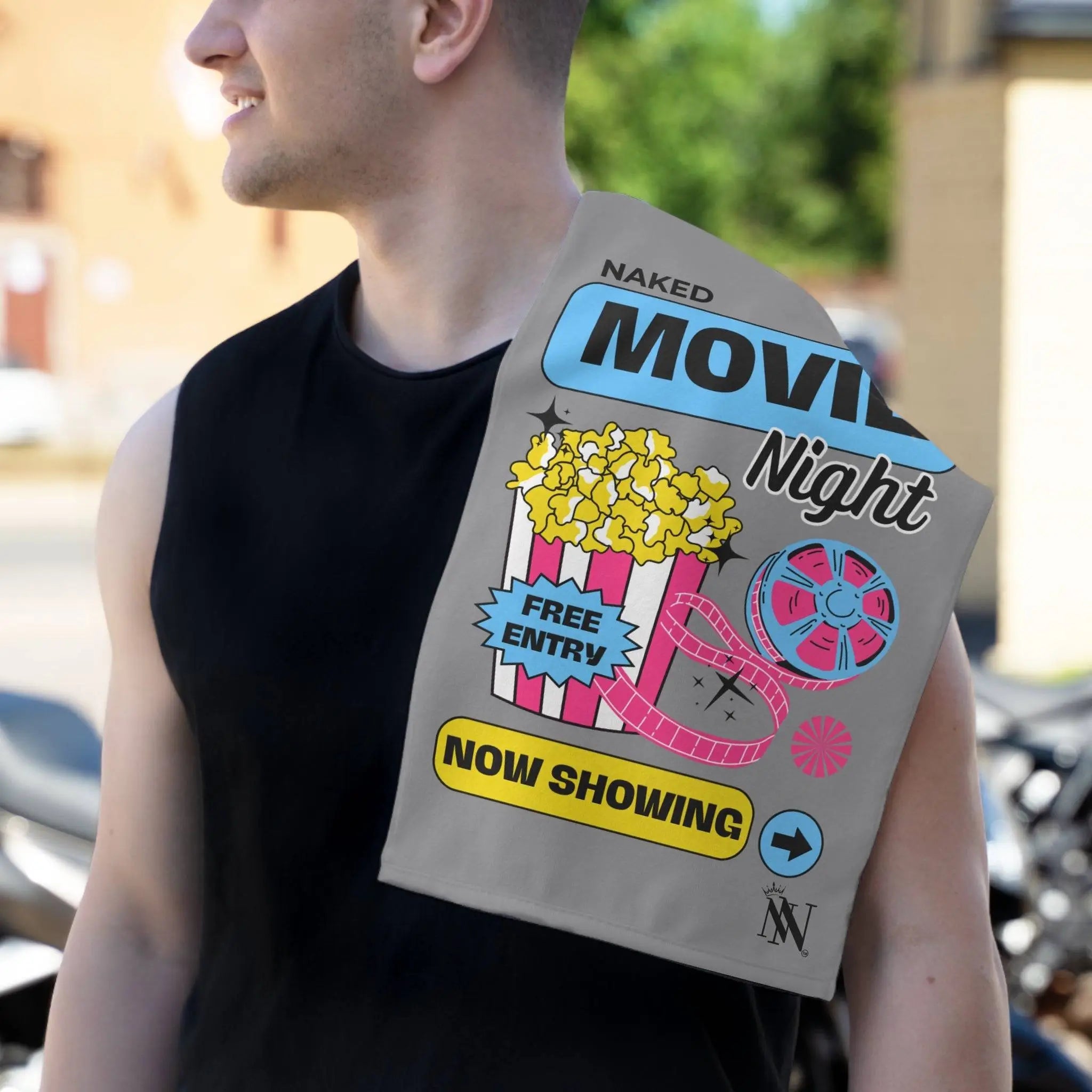 Naked Movie Night Grey Mix & Match Soft Sex Towels | Flirty Lovers’ Gifts