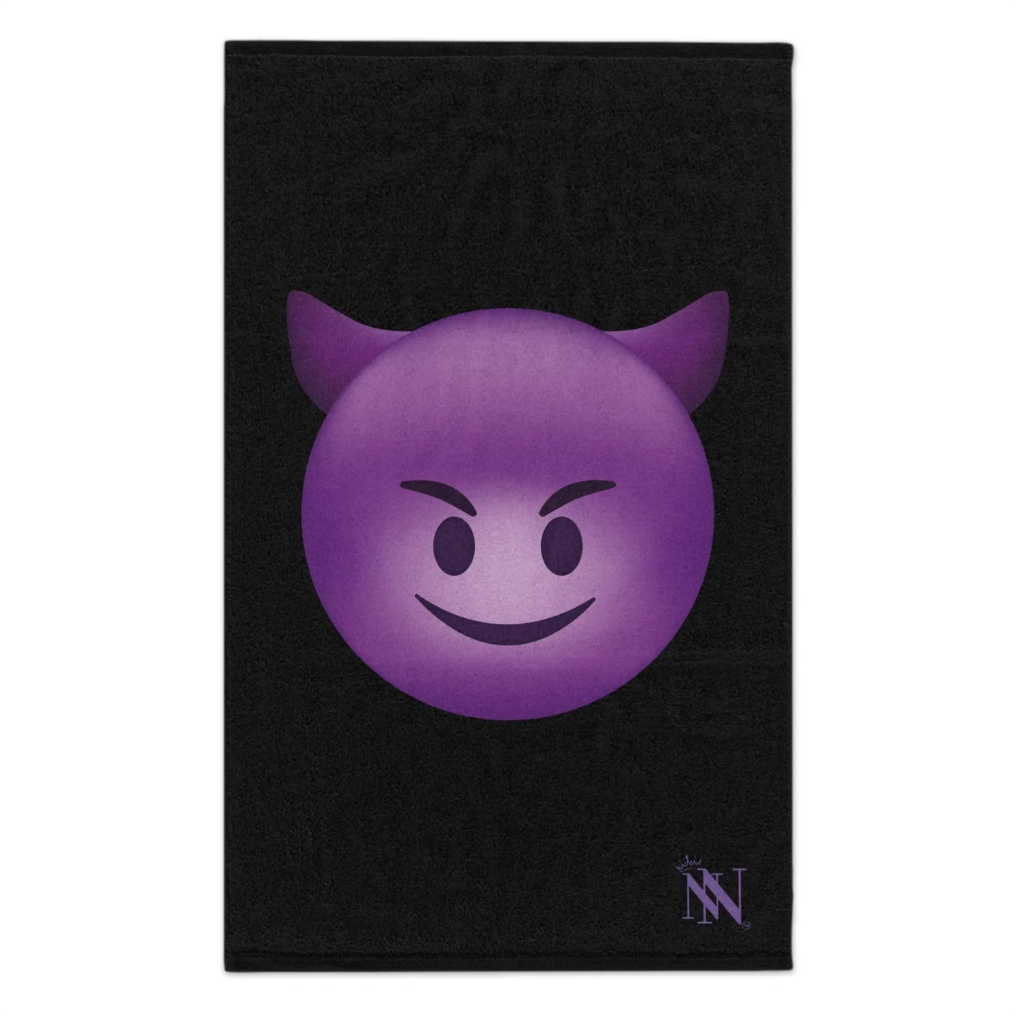 Naughty Devil Emoji Black | Mix & Match Soft Fun-Flirty Lovers’ Towels
