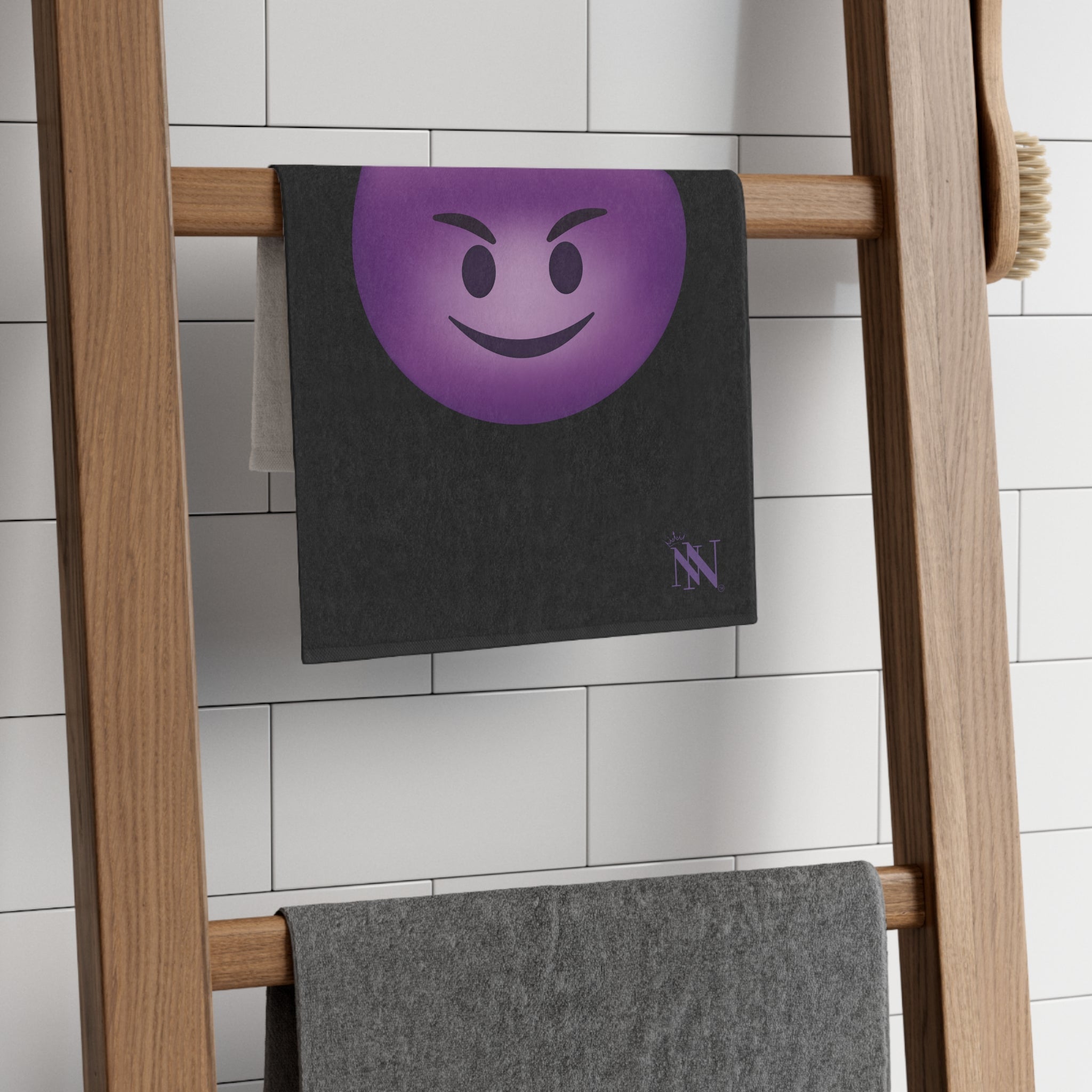 Naughty Devil Emoji Black | Mix & Match Soft Fun-Flirty Lovers’ Towels