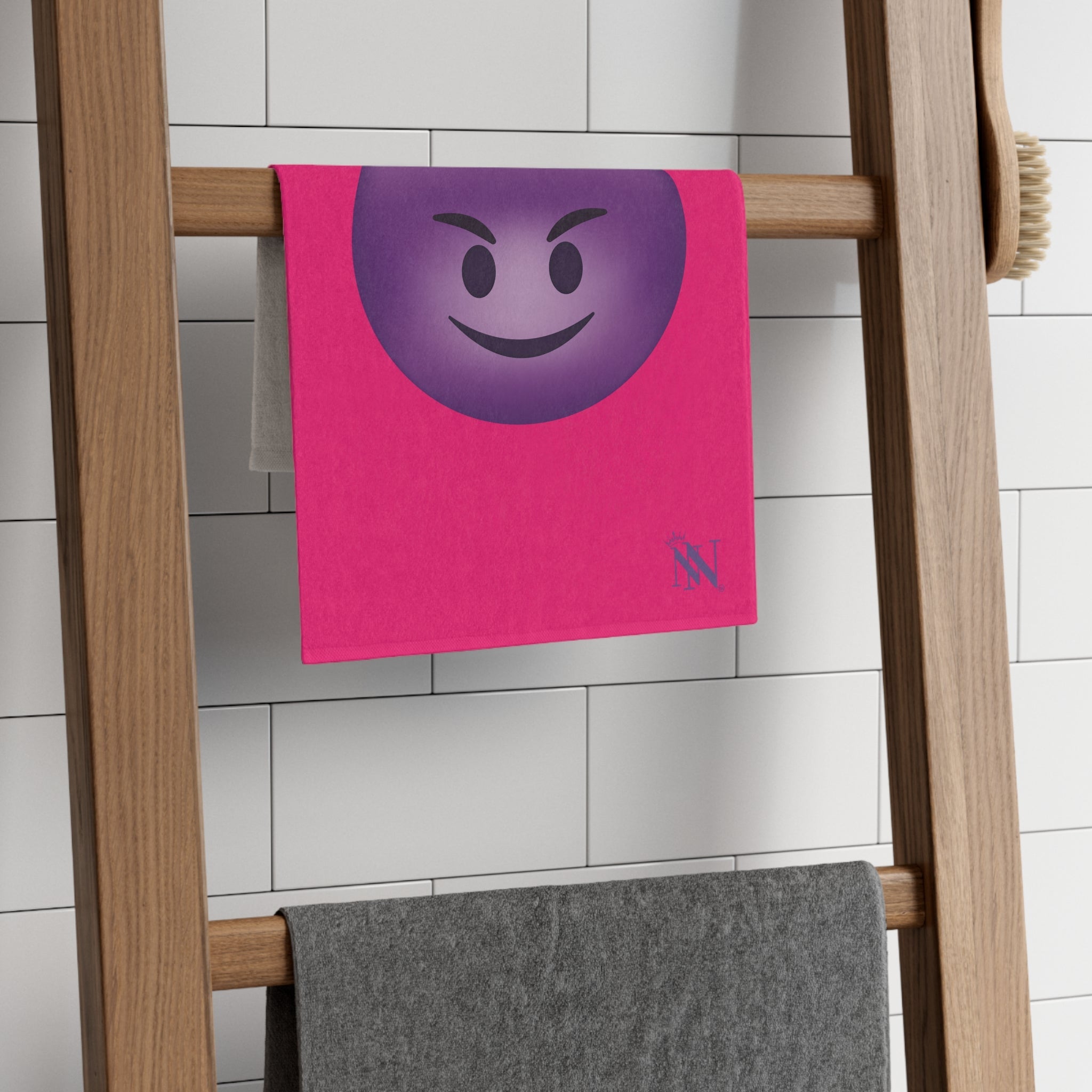 Naughty Devil Emoji Pink | Mix & Match Soft Fun-Flirty Lovers’ Towels