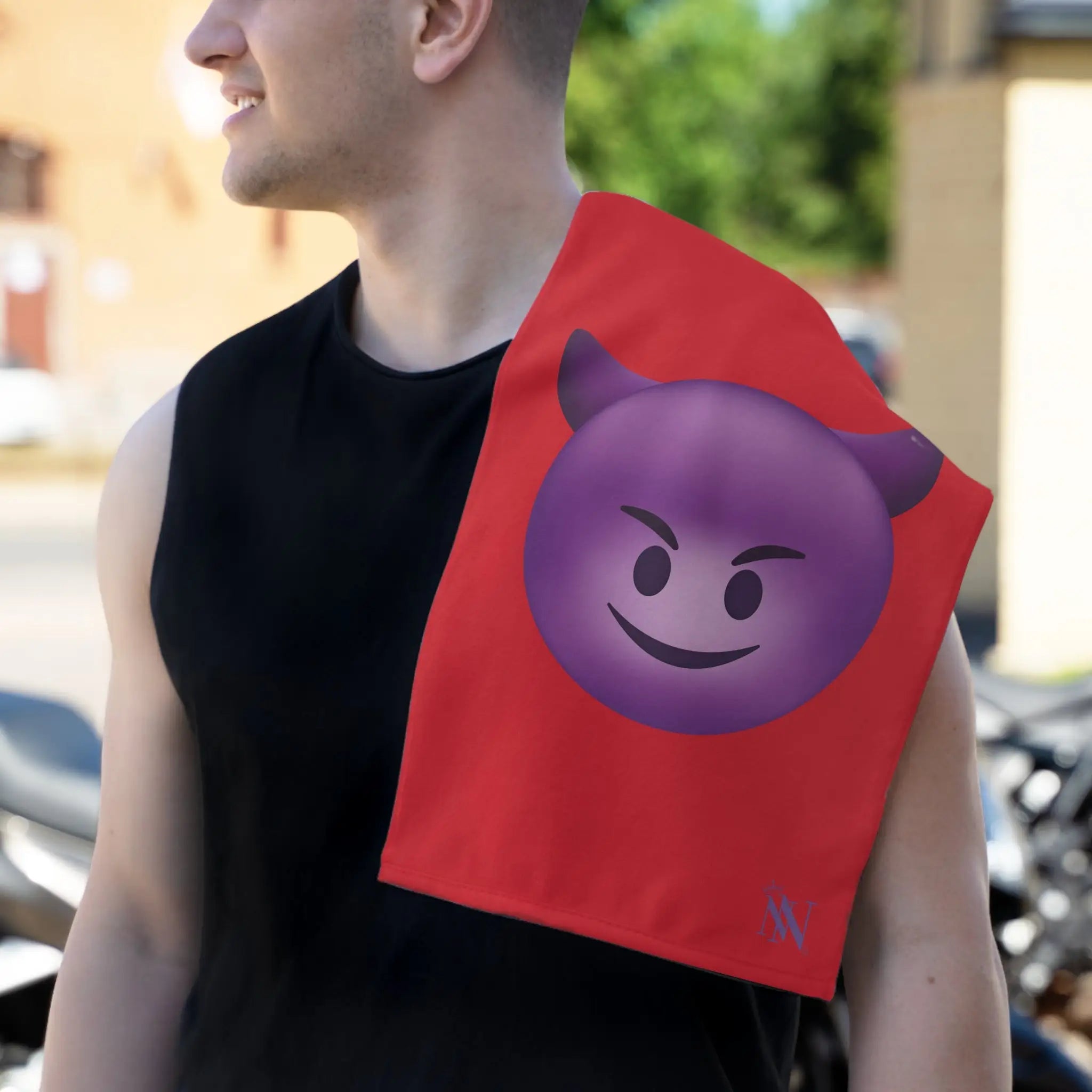 Naughty Devil Emoji Red | Mix & Match Soft Fun-Flirty Lovers’ Towels
