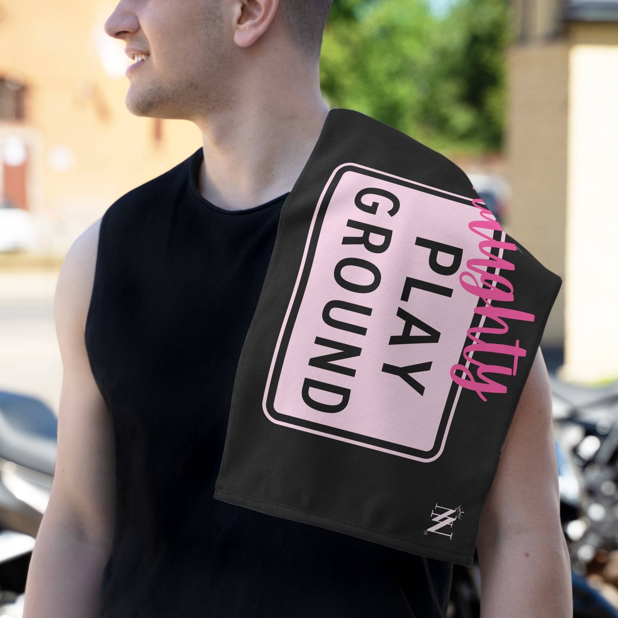 Naughty Playground Black Mix & Match Soft Sex Towels | Flirty Lovers’ Gifts