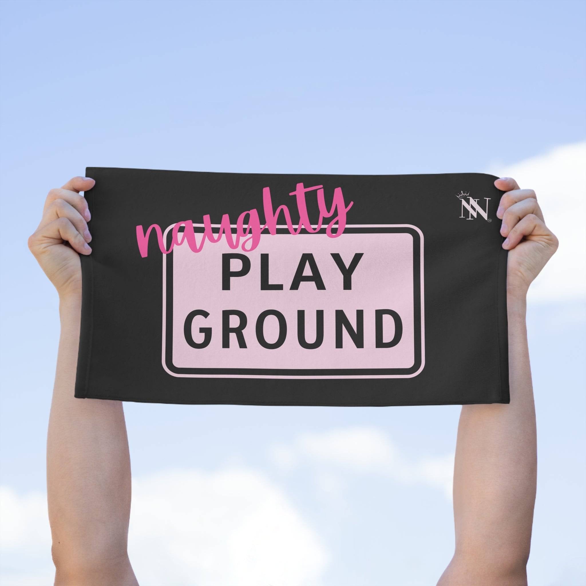 Naughty Playground Black Mix & Match Soft Sex Towels | Flirty Lovers’ Gifts