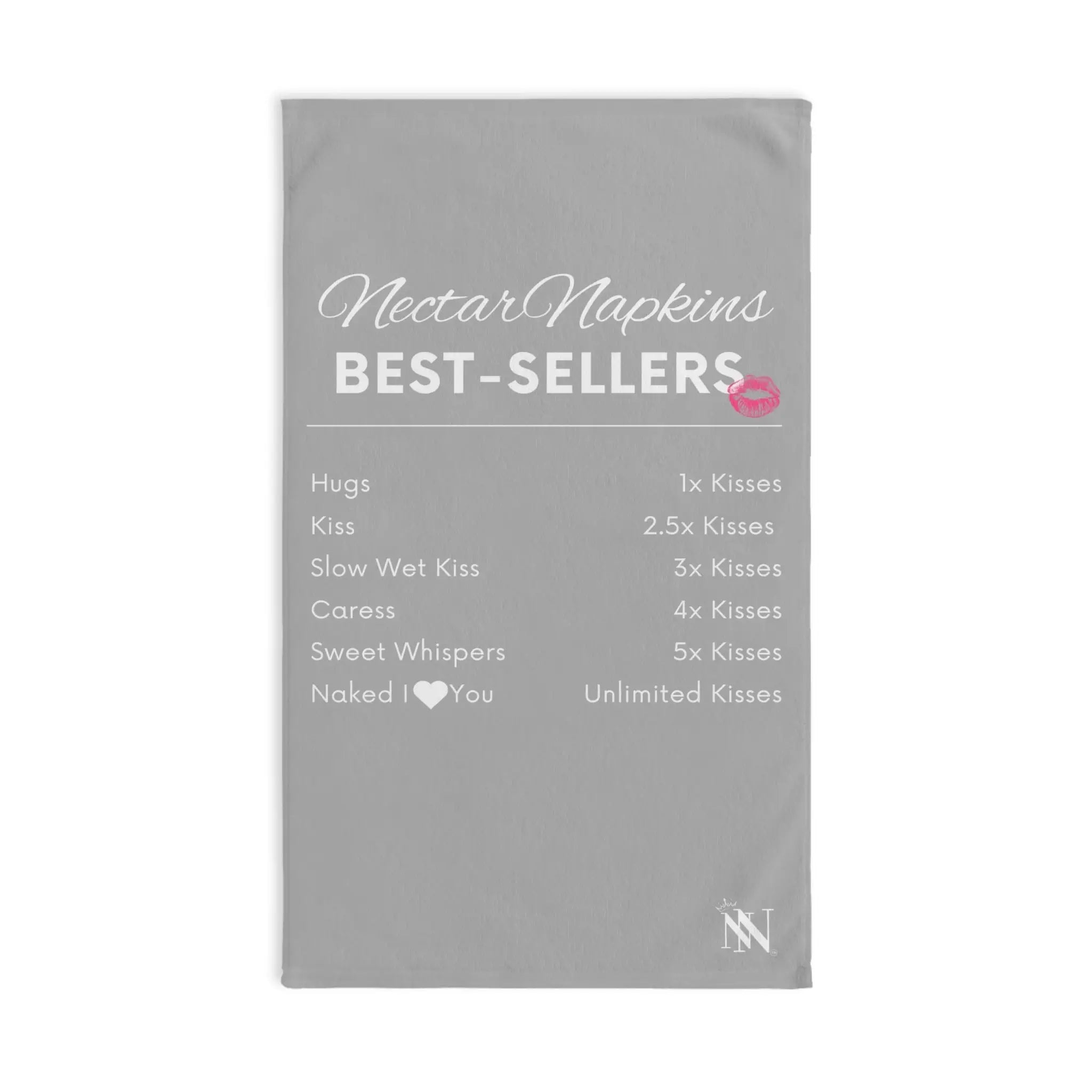 Nectar Napkins Best Sellers Light Grey | Mix & Match Original Fun-Flirty Lovers’ Towels