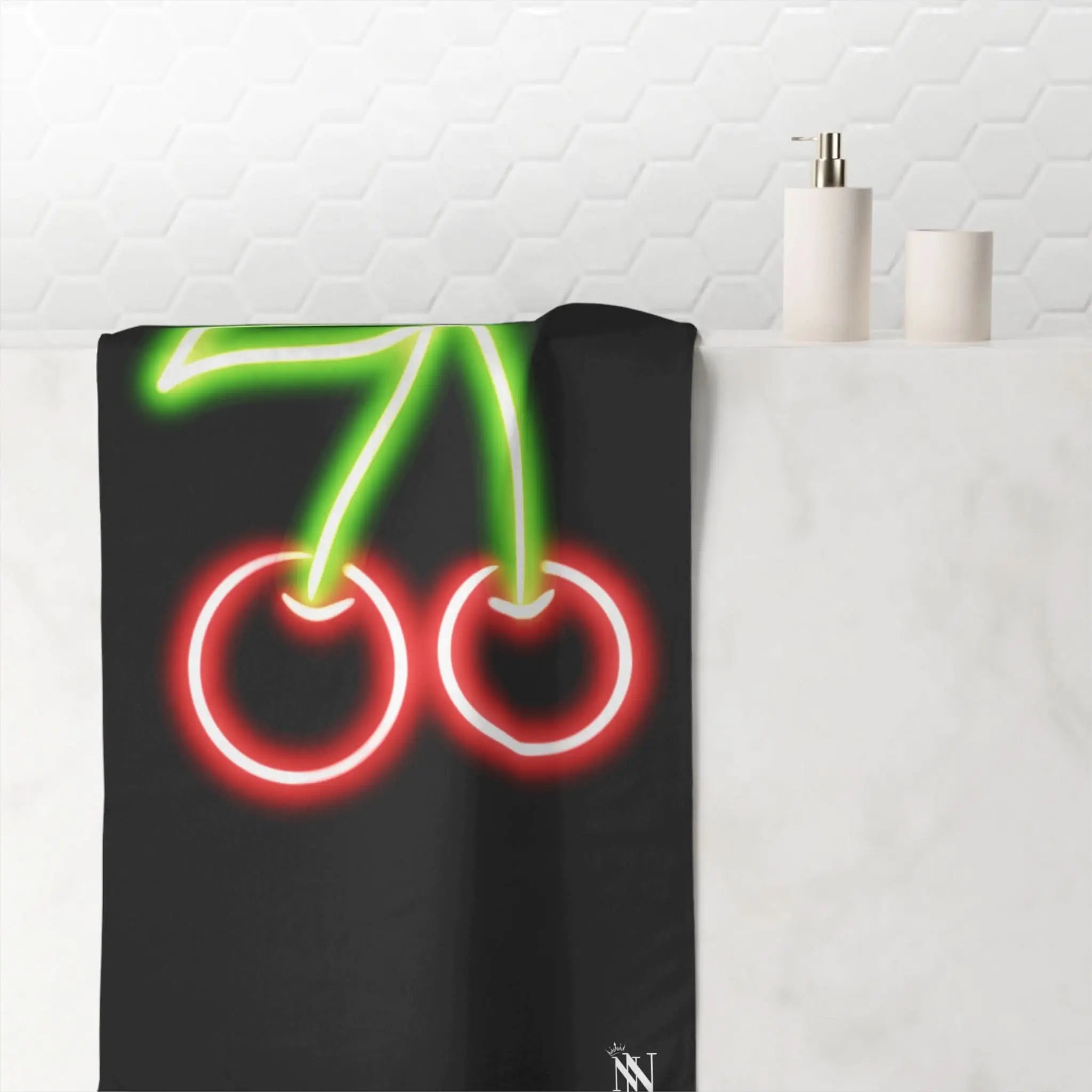 Neon Cherries | Mix & Match Naughty XL Fun-Flirty Lovers’ Towels