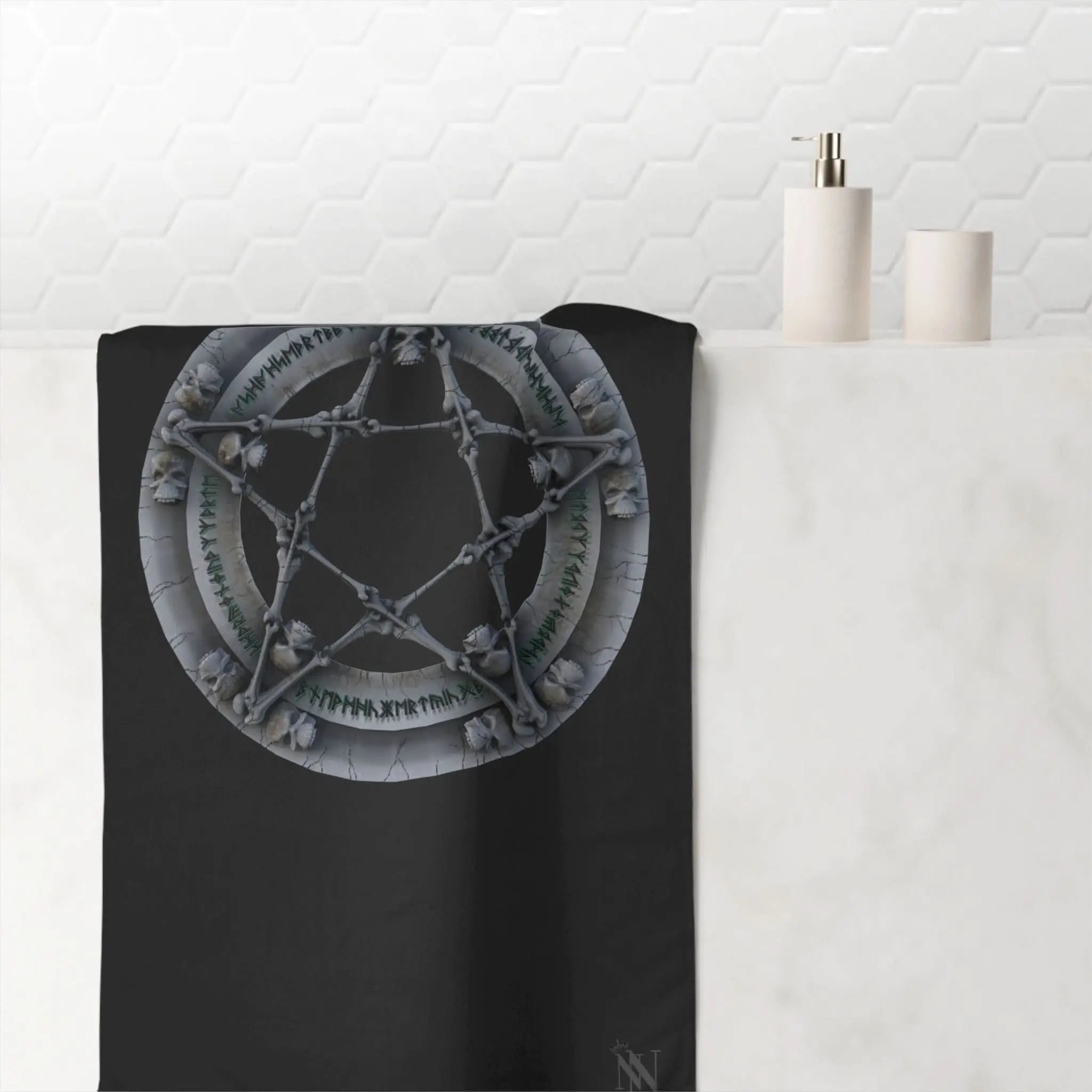 Nordic Skull Pentagram | Mix & Match Naughty XL Fun-Flirty Lovers’ Towels