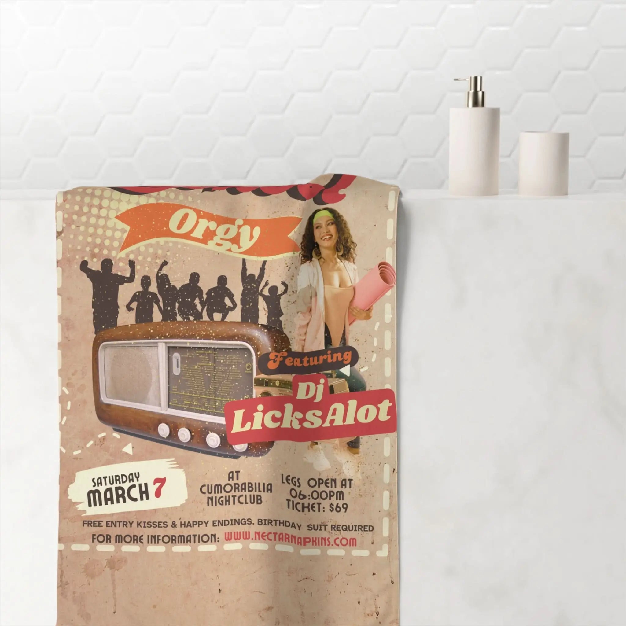 Old School Orgy | Mix & Match Naughty XL Fun-Flirty Lovers’ Towels