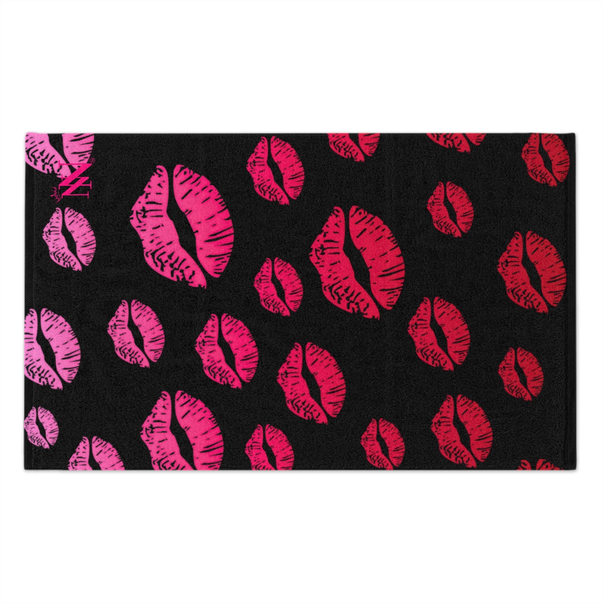Ombre Kiss Pattern Black | Mix & Match Soft Fun-Flirty Lovers’ Towels