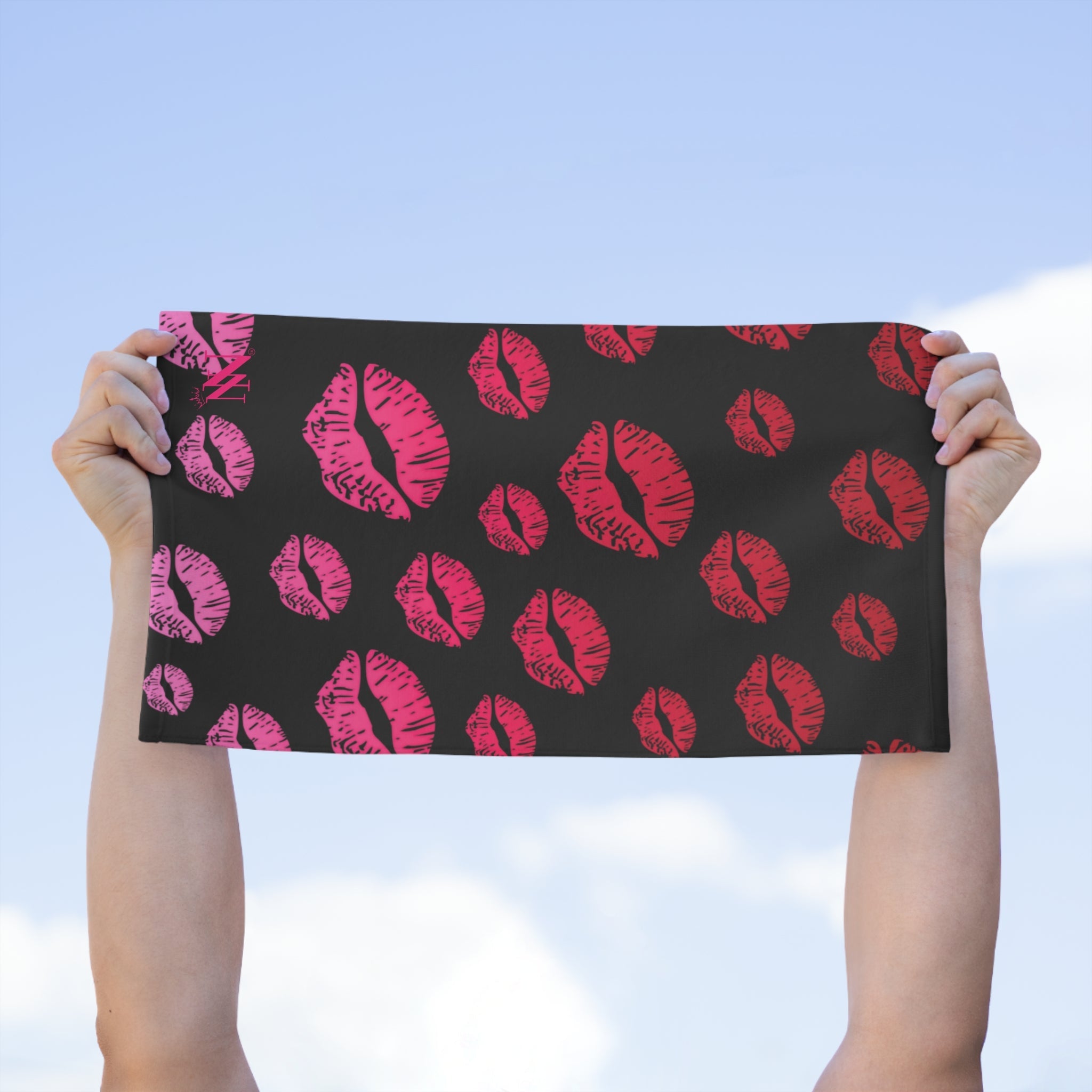 Ombre Kiss Pattern Black | Mix & Match Soft Fun-Flirty Lovers’ Towels