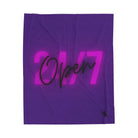 Open 24 Hours Purple | Mix & Match Soft Fun-Flirty Lovers’ Blankets