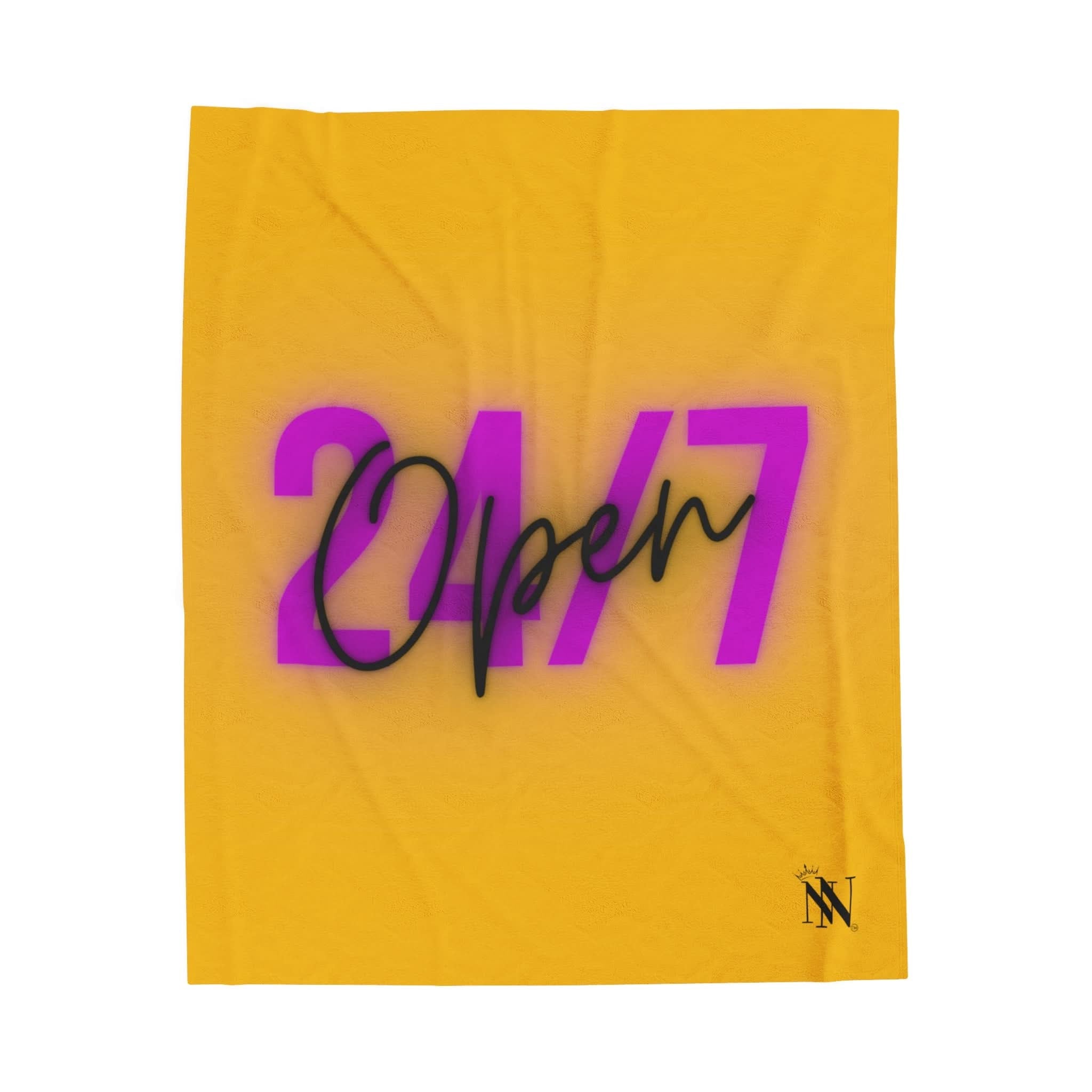 Open 24 Hours Yellow | Mix & Match Soft Fun-Flirty Lovers’ Blankets