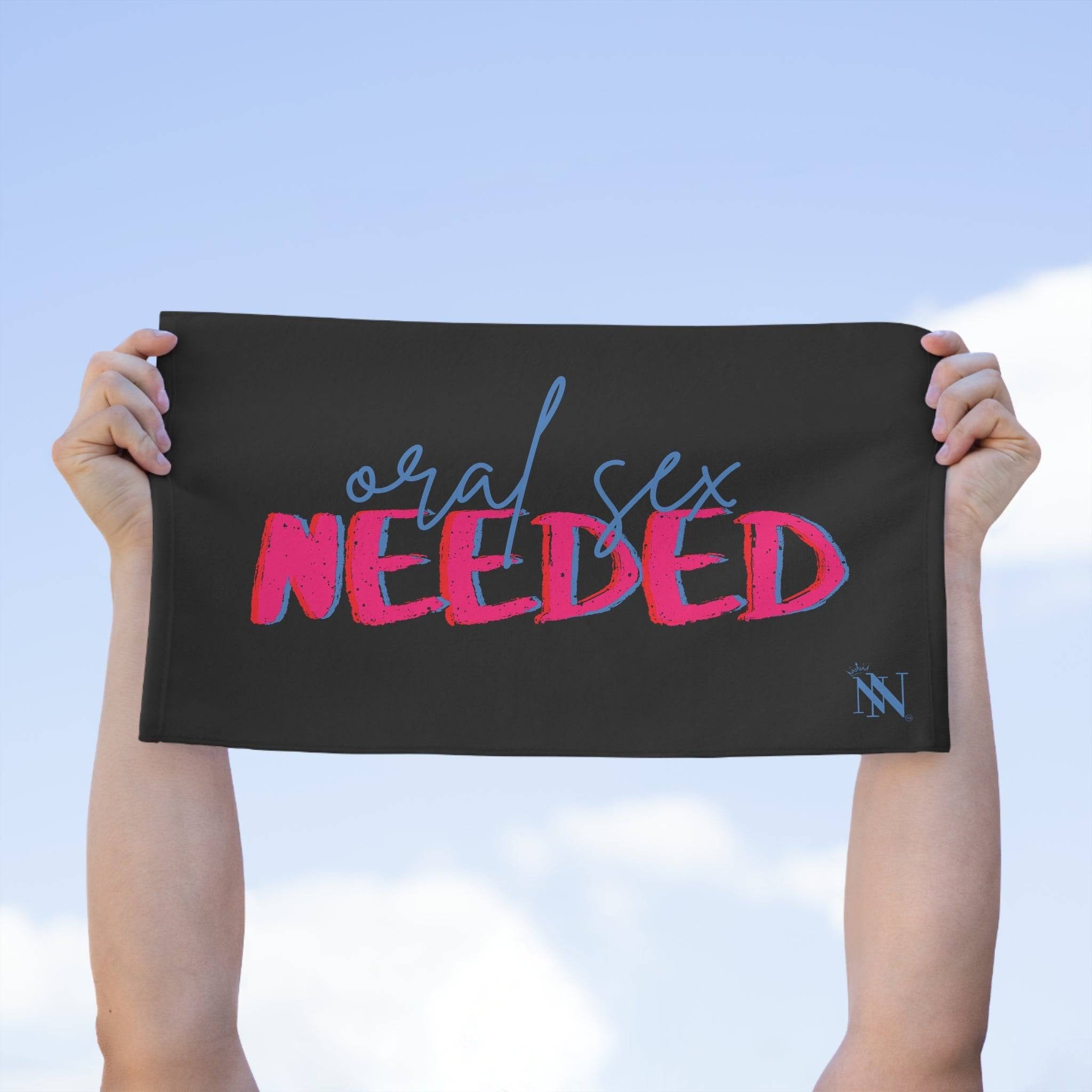 Oral Sex Needed Black | Mix & Match Soft Sex Towels | Flirty Lovers’ Gifts