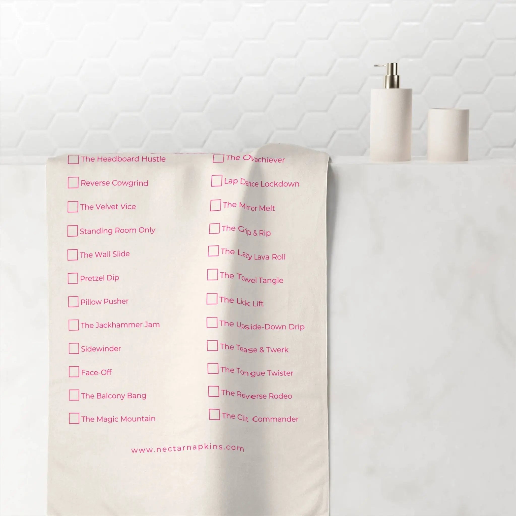 Orgasm Bucket List | Mix & Match Naughty XL Fun-Flirty Lovers’ Towels
