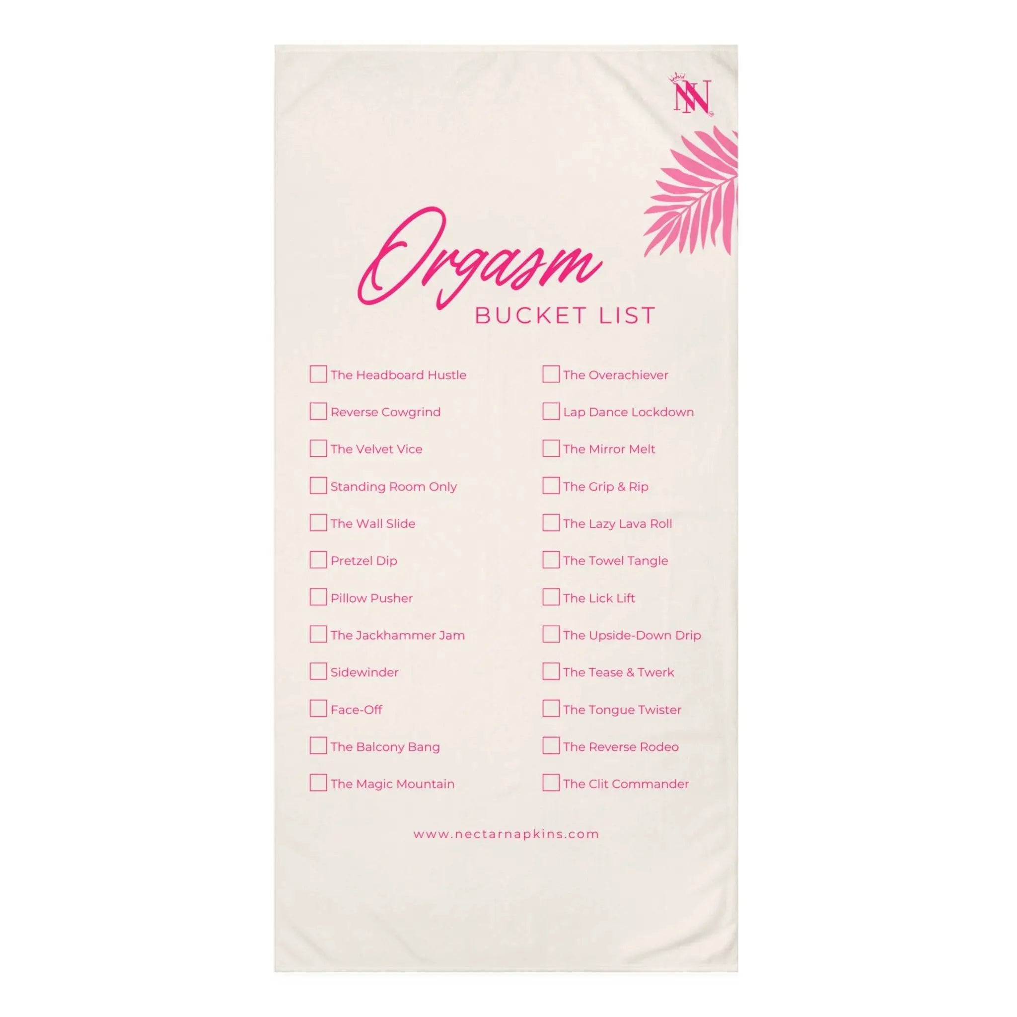 Orgasm Bucket List | Mix & Match Naughty XL Fun-Flirty Lovers’ Towels