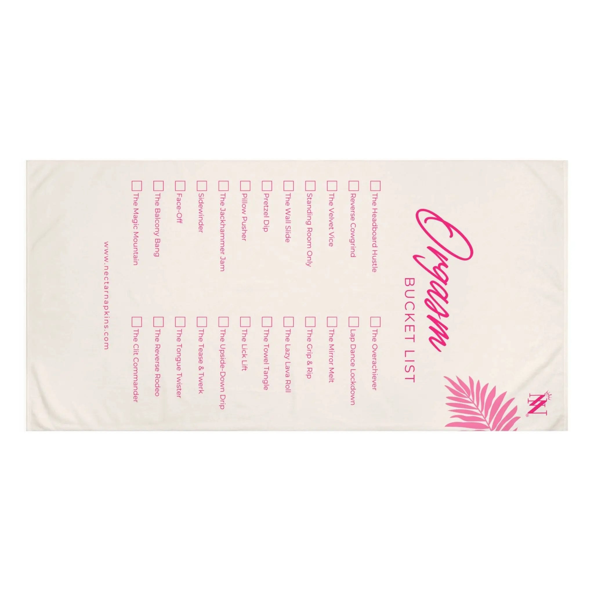 Orgasm Bucket List | Mix & Match Naughty XL Fun-Flirty Lovers’ Towels
