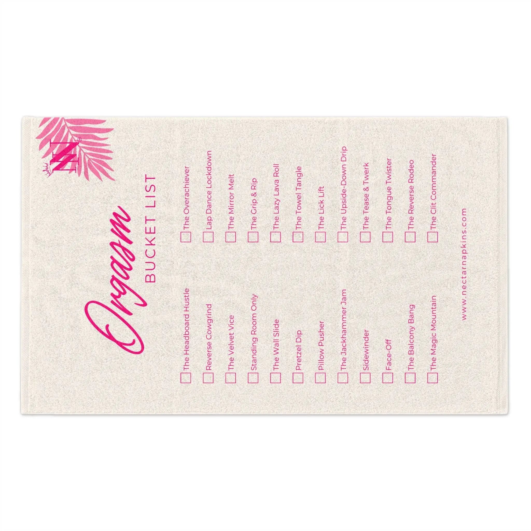 Orgasm Bucket List | Mix & Match Soft Fun-Flirty Lovers’ Towels