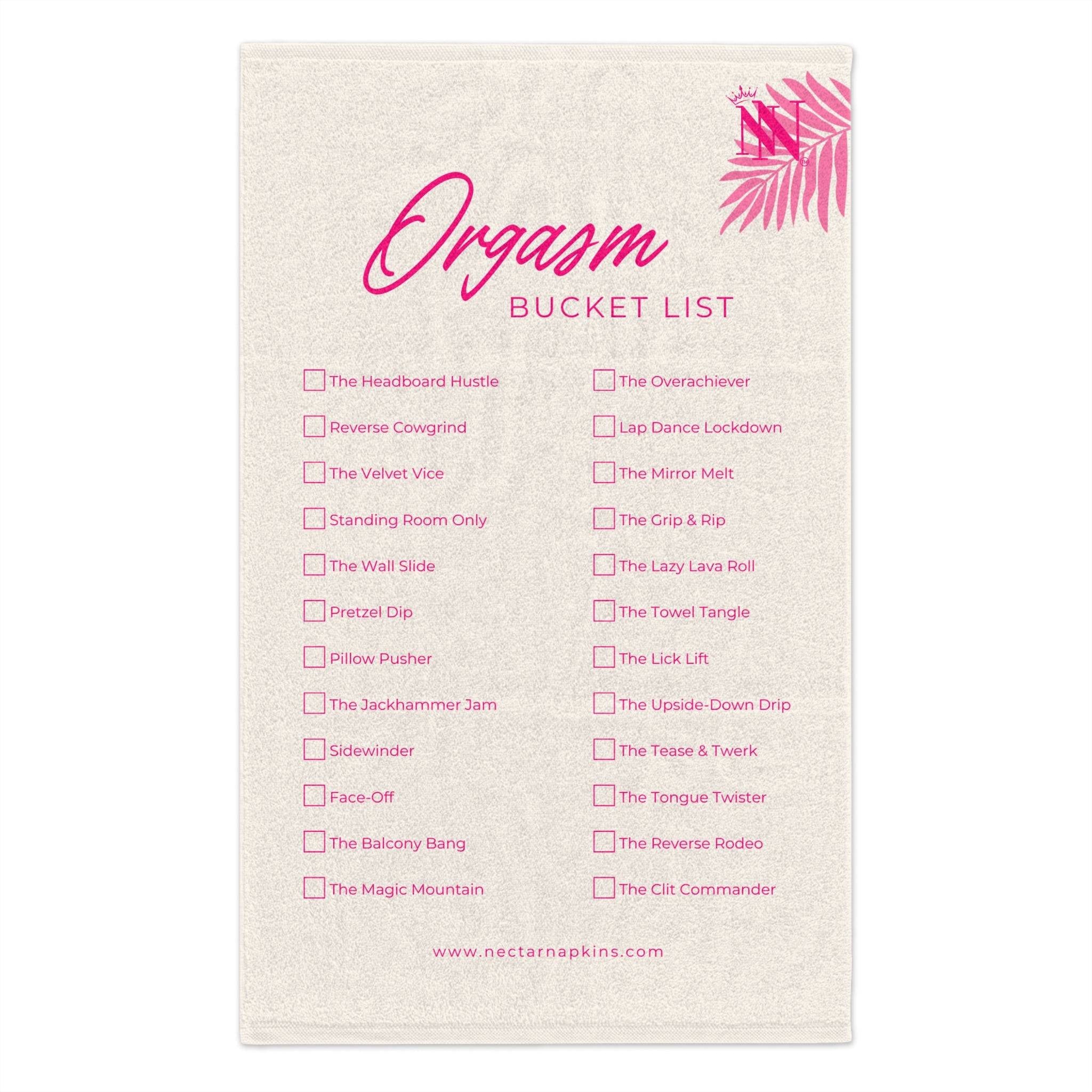 Orgasm Bucket List | Mix & Match Soft Fun-Flirty Lovers’ Towels