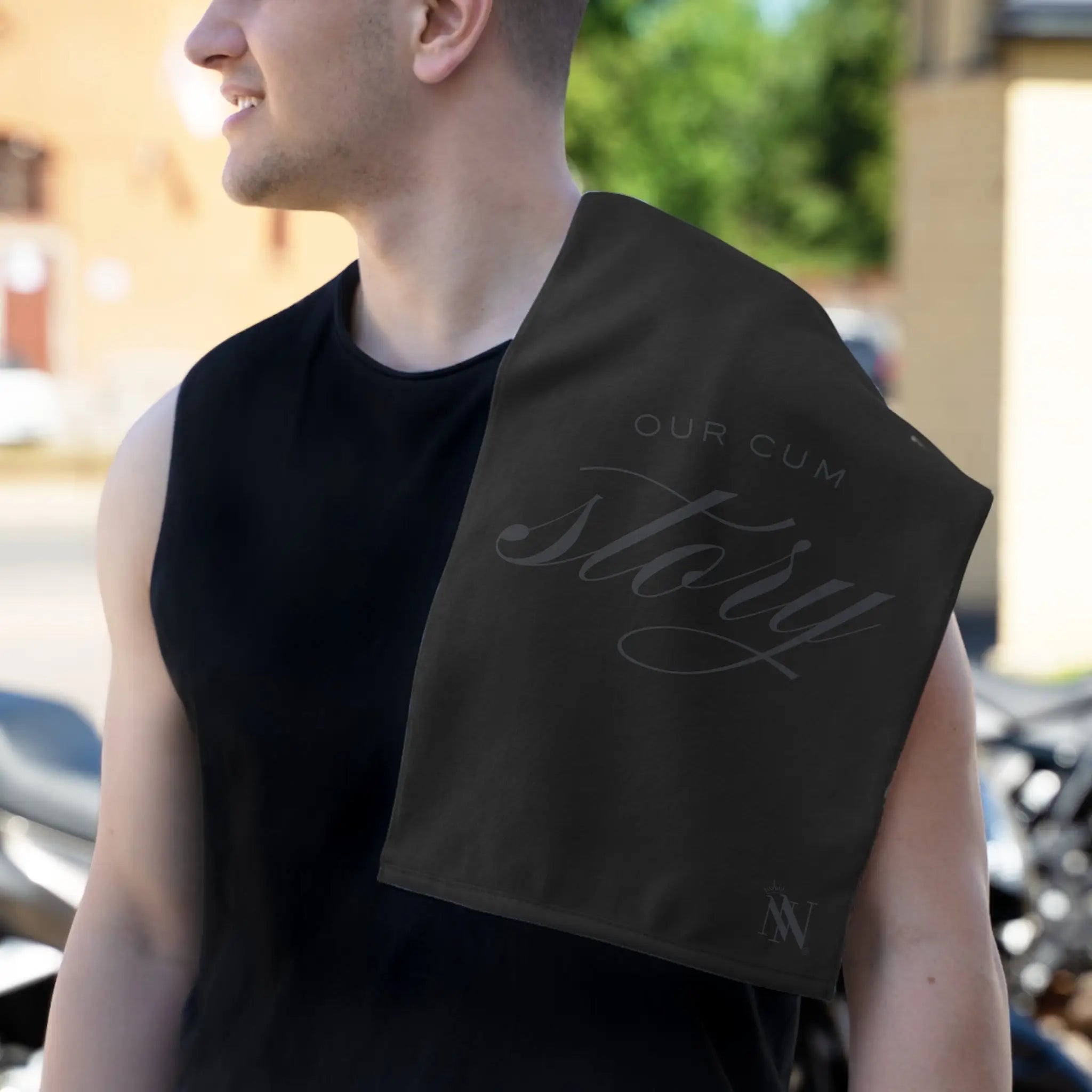 Our Cum Story Black | Mix & Match Soft Fun-Flirty Lovers’ Towels