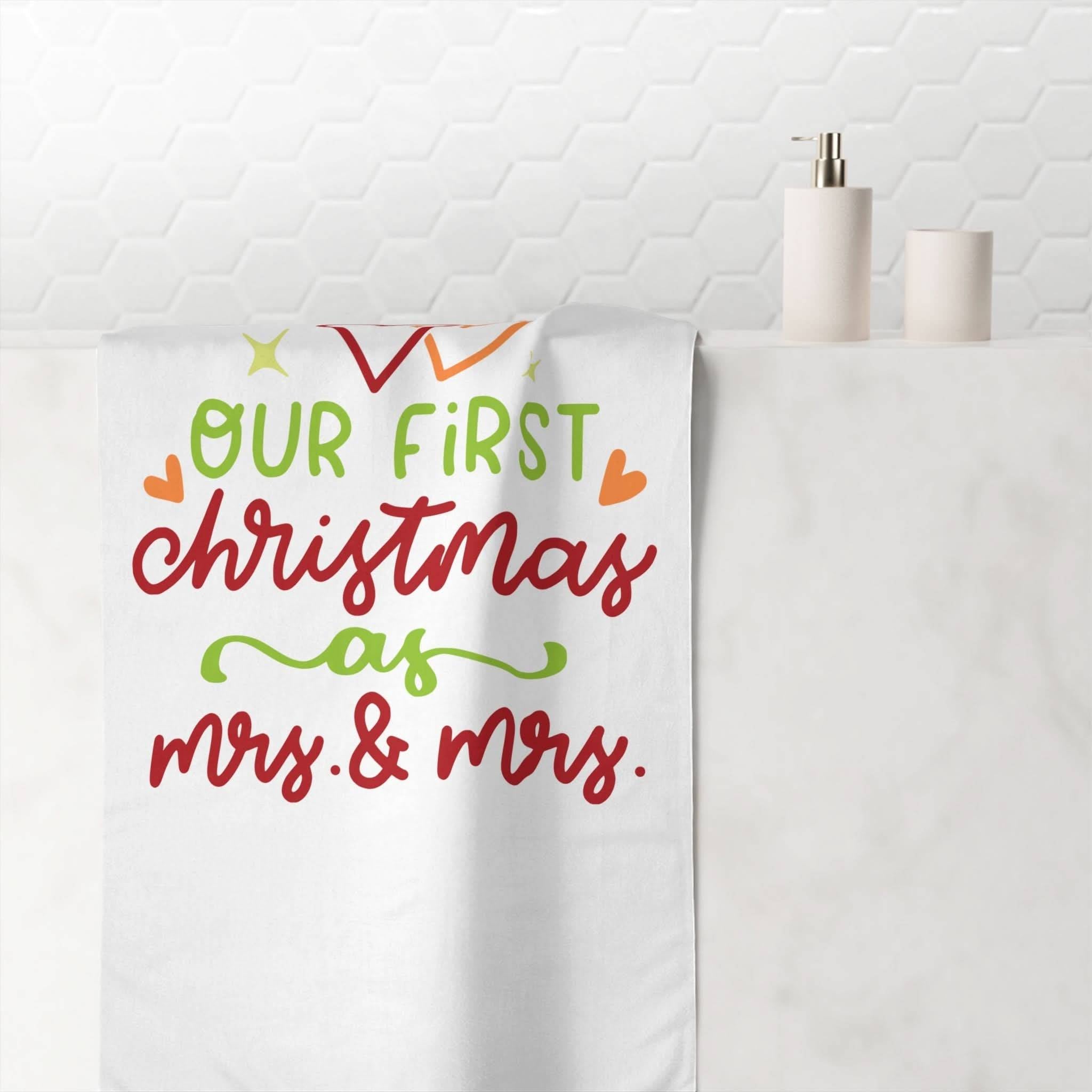 Our First Christmas as Mrs. & Mrs. | Mix & Match Naughty XL Fun-Flirty Lovers’ Towels