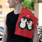 Penguin Love Red | Mix & Match Soft Fun-Flirty Lovers’ Towels