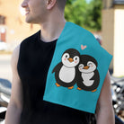 Penguin Love Teal | Mix & Match Soft Fun-Flirty Lovers’ Towels