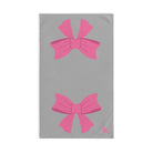 Pink Bow Shareable Light Grey | Mix & Match Original Fun-Flirty Lovers’ Towels