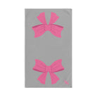 Pink Bow Shareable Light Grey | Mix & Match Original Fun-Flirty Lovers’ Towels