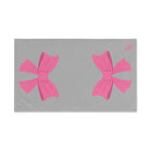 Pink Bow Shareable Light Grey | Mix & Match Original Fun-Flirty Lovers’ Towels