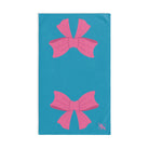 Pink Bow Shareable Turquoise | Mix & Match Original Fun-Flirty Lovers’ Towels