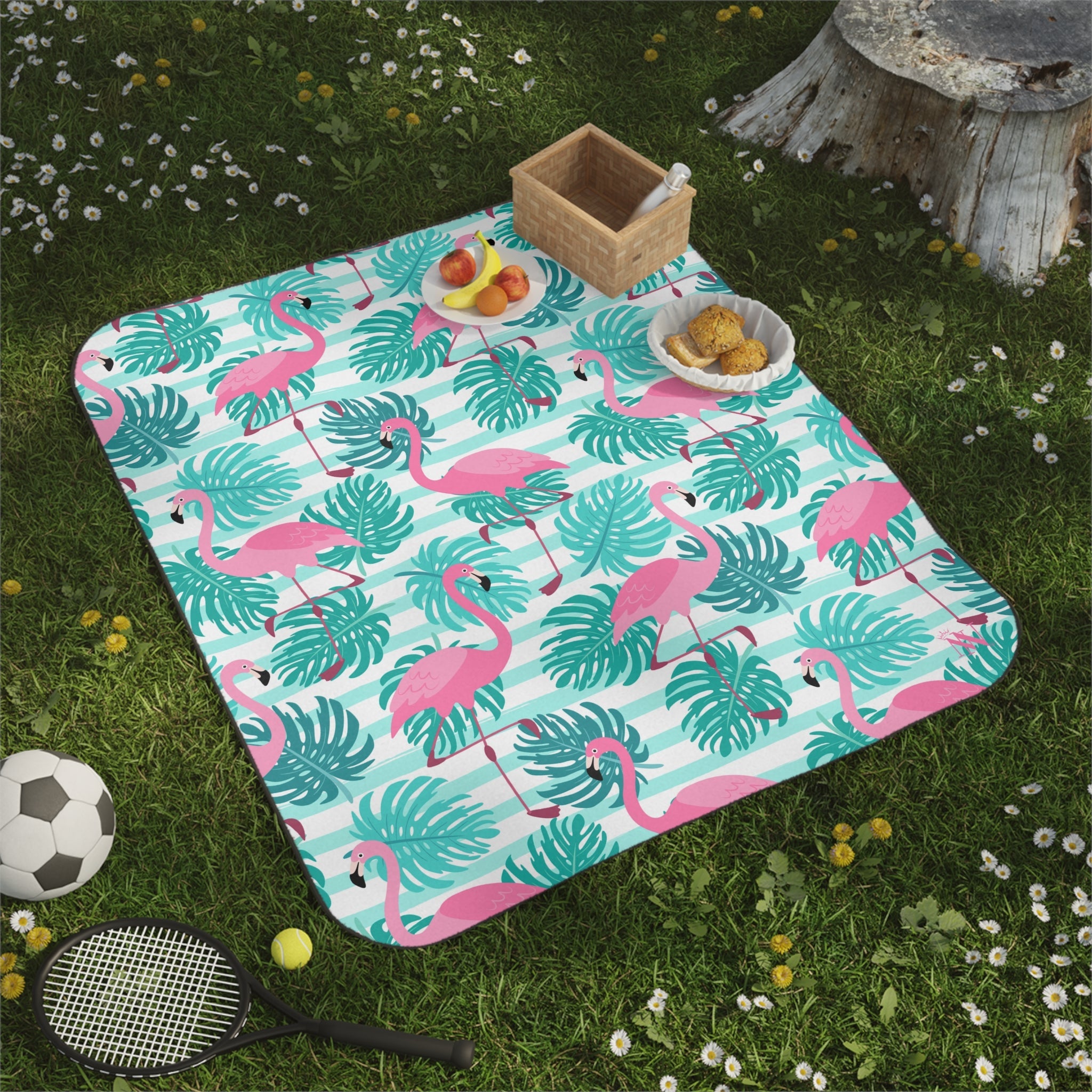 Pink Flamingo Hawaiian Shirt | Mix Match Fun-Flirty Lovers’ Water-Resistant Blankets