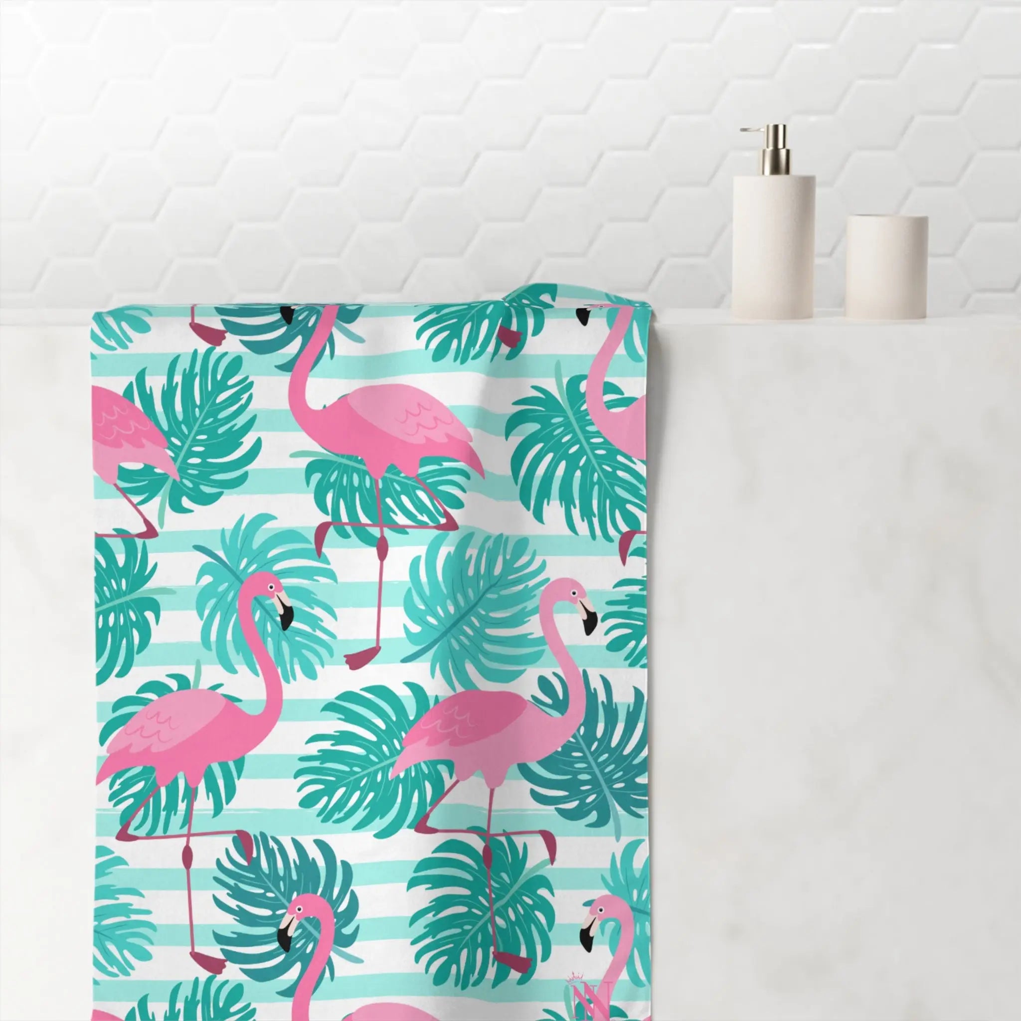 Pink Flamingo Hawaiian Shirt | Mix & Match XL Fun-Flirty Lovers’ Towels