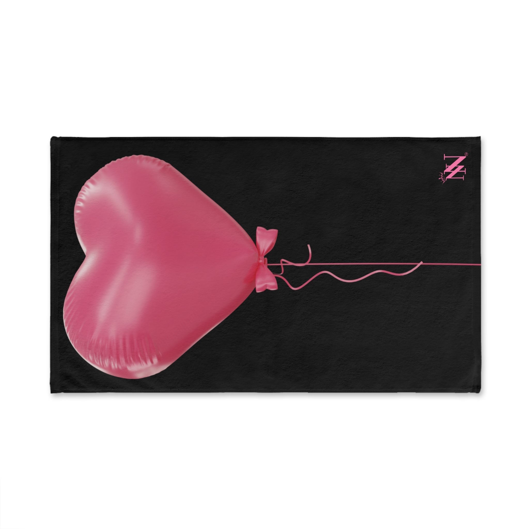 Pink Heart Balloon Bow 3D Print Black | Mix & Match Original Fun-Flirty Lovers’ Towels