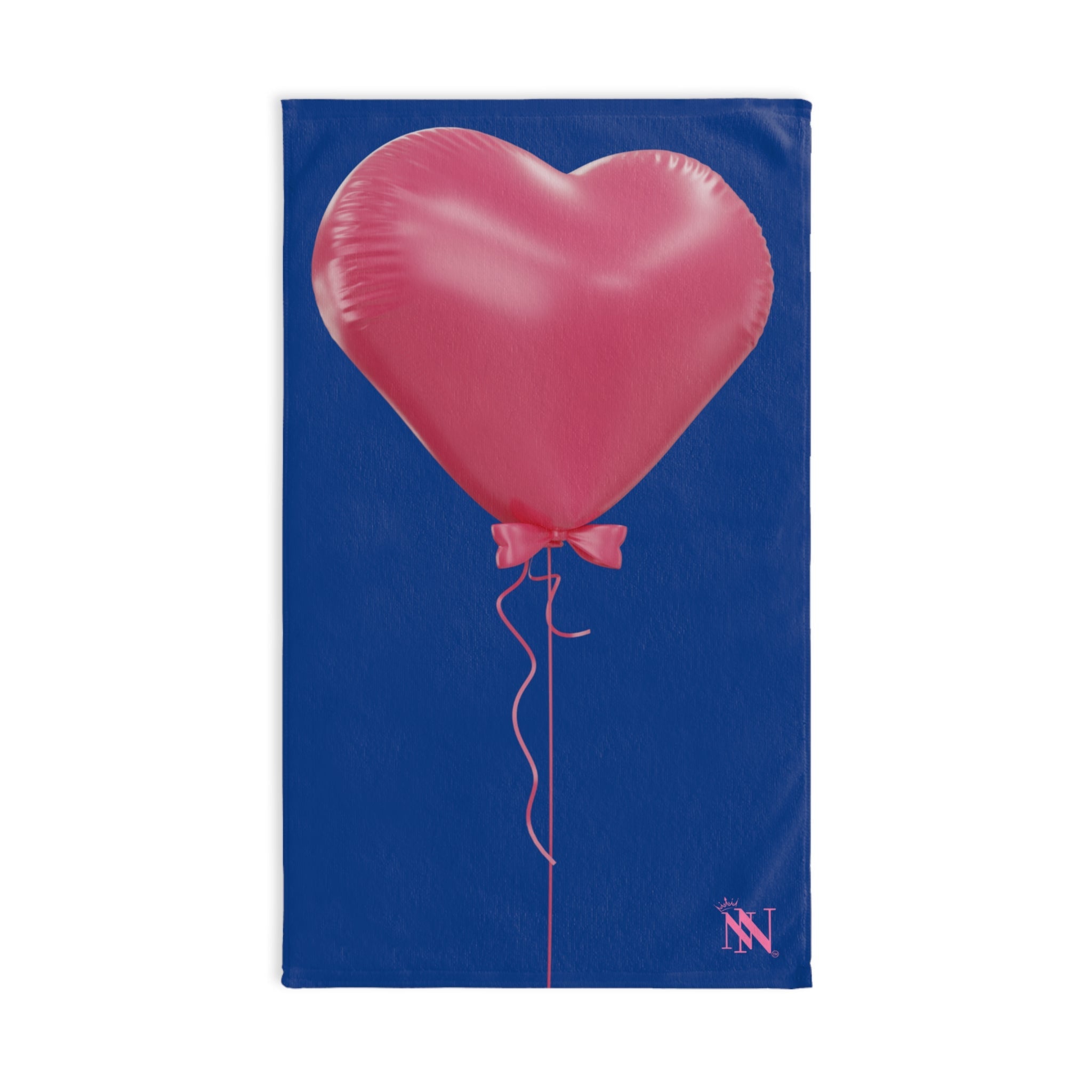 Pink Heart Balloon Bow 3D Print Blue | Mix & Match Original Fun-Flirty Lovers’ Towels