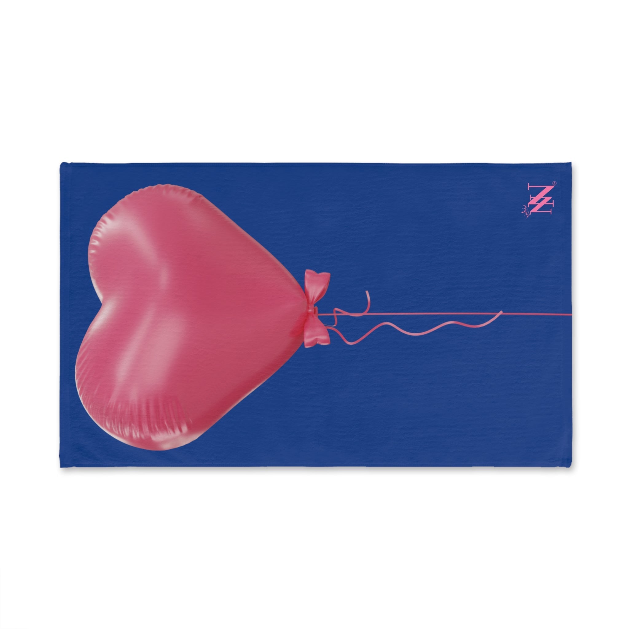 Pink Heart Balloon Bow 3D Print Blue | Mix & Match Original Fun-Flirty Lovers’ Towels