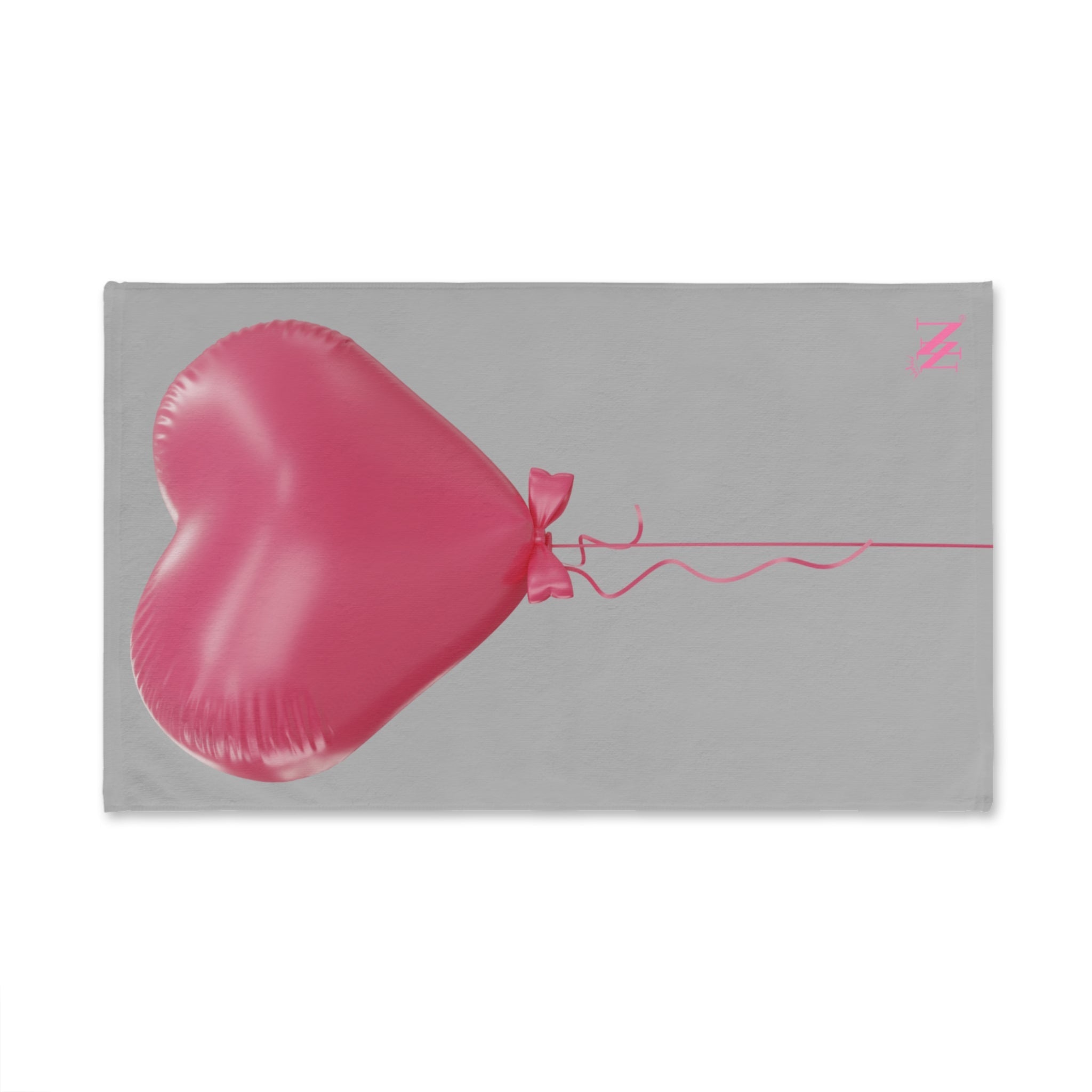 Pink Heart Balloon Bow 3D Print Light Grey | Mix & Match Original Fun-Flirty Lovers’ Towels