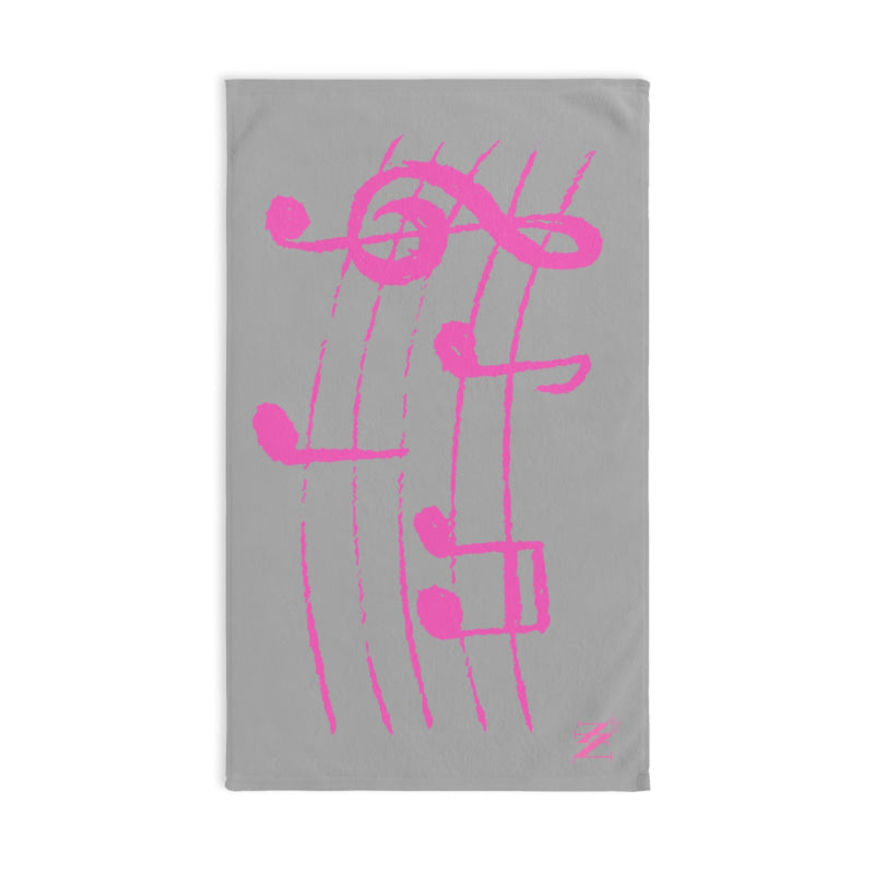 Pink Love Notes Light Grey | Mix & Match Original Fun-Flirty Lovers’ Towels