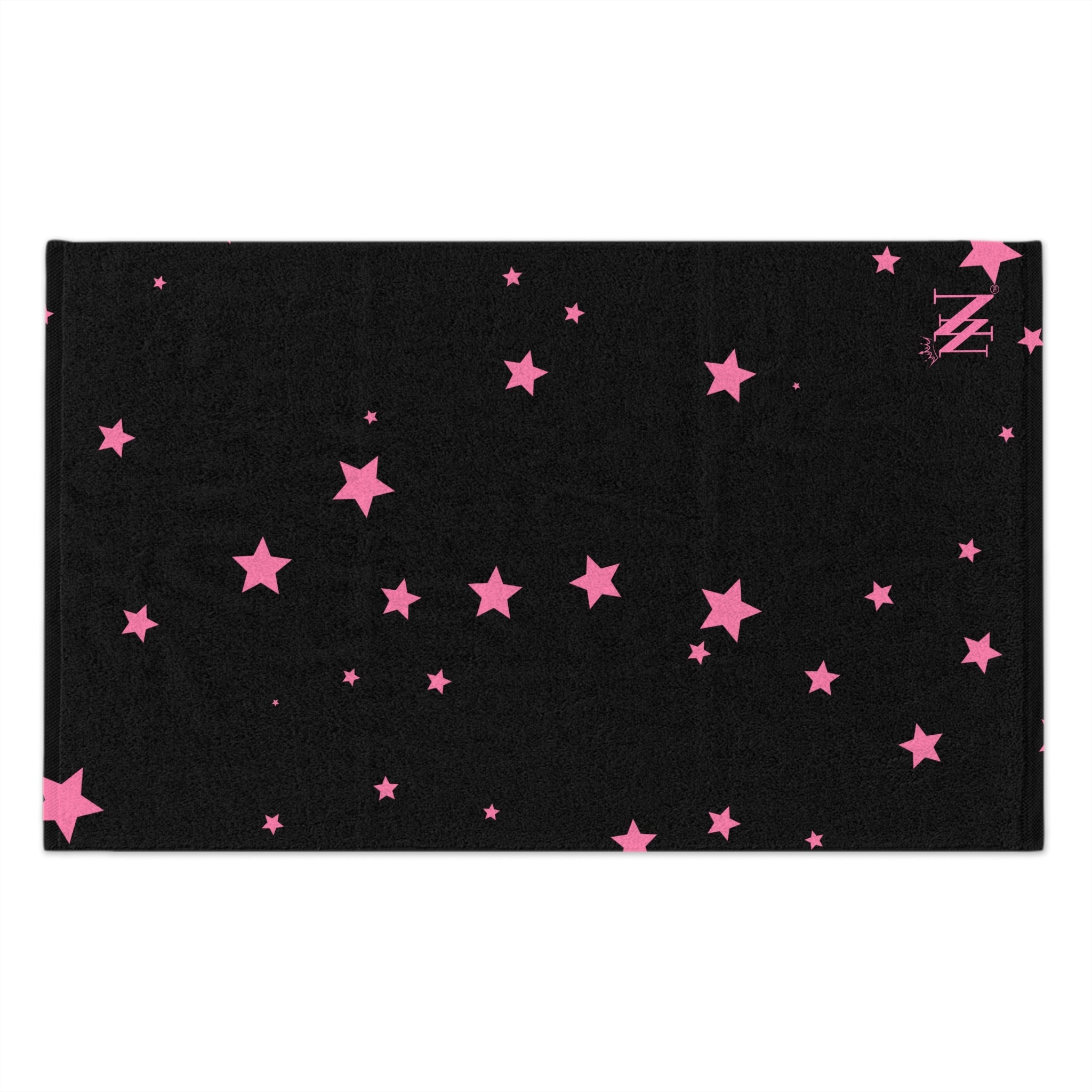 Pink Star Pattern Black | Mix & Match Soft Fun-Flirty Lovers’ Towels
