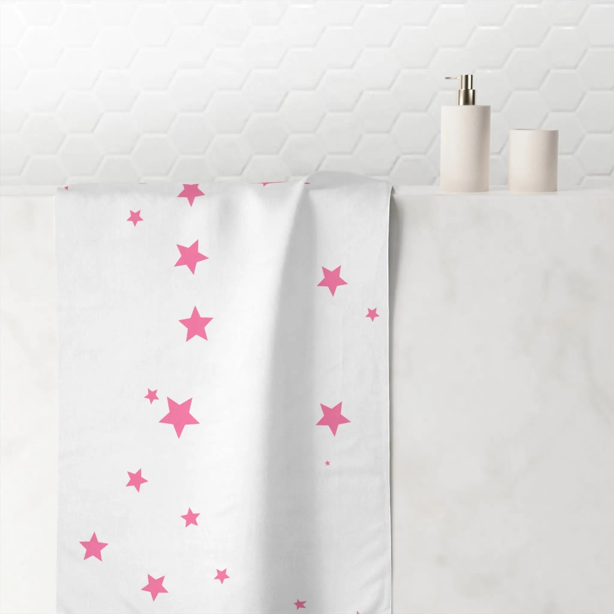 Pink Star Pattern | Mix & Match XL Fun-Flirty Lovers’ Towels